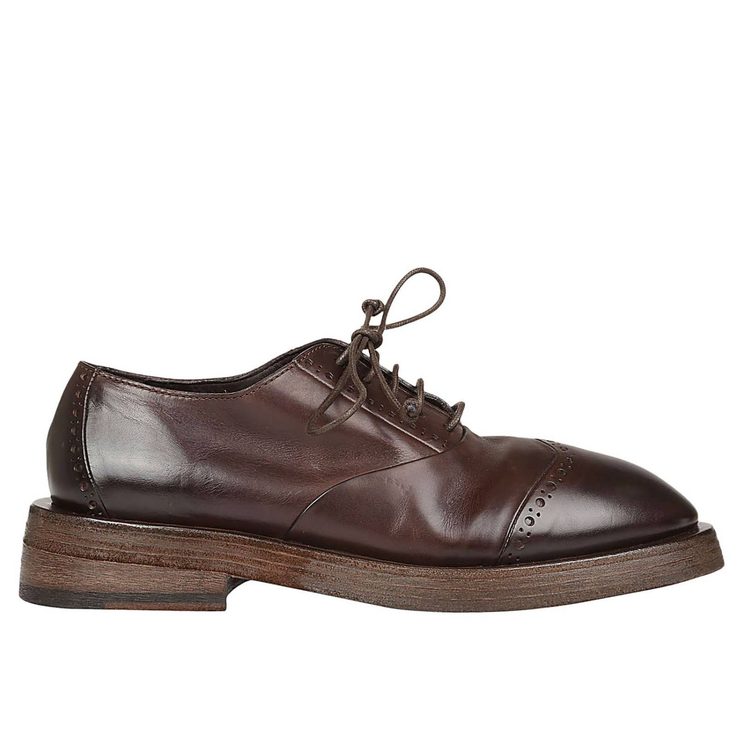 Marsèll Outlet: Derby Classic in vera pelle effetto vintage stringata con  motivo brogue - Marrone | Scarpe Stringate Marsèll MM2770 GIGLIO.COM