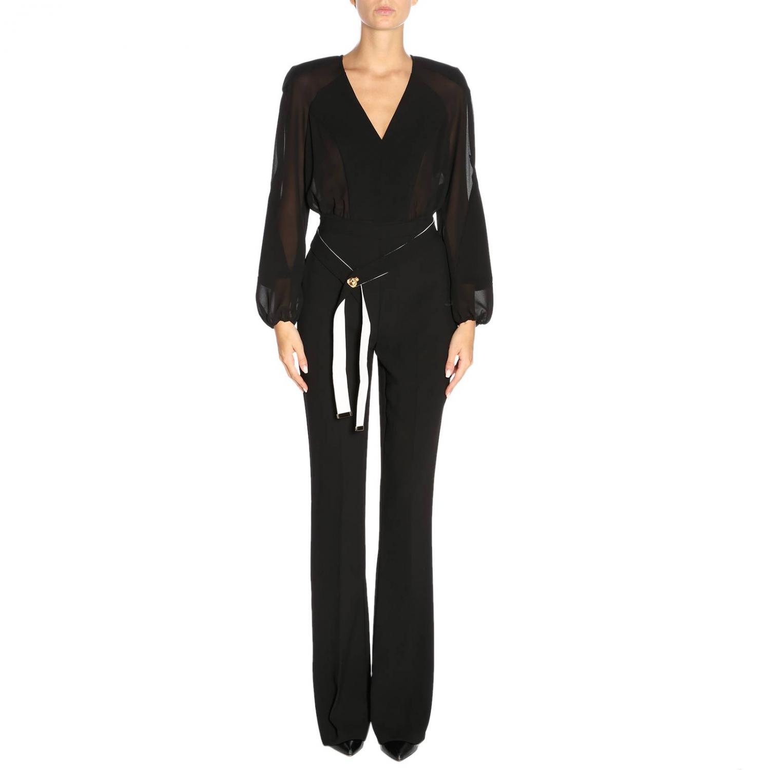 Elisabetta Franchi Outlet jumpsuits for women Black Elisabetta