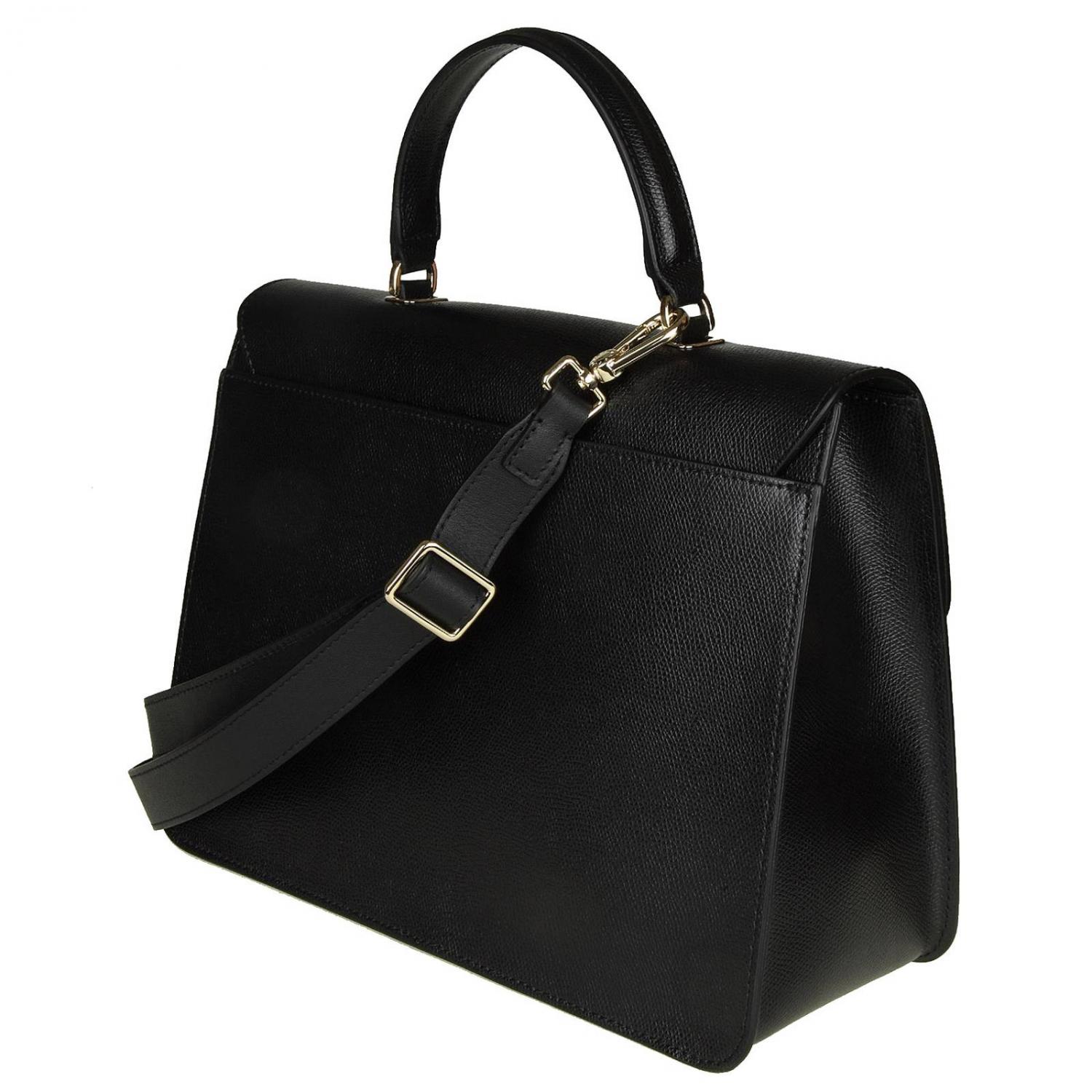 Furla Outlet Metropolis M bag in textured leather with removable