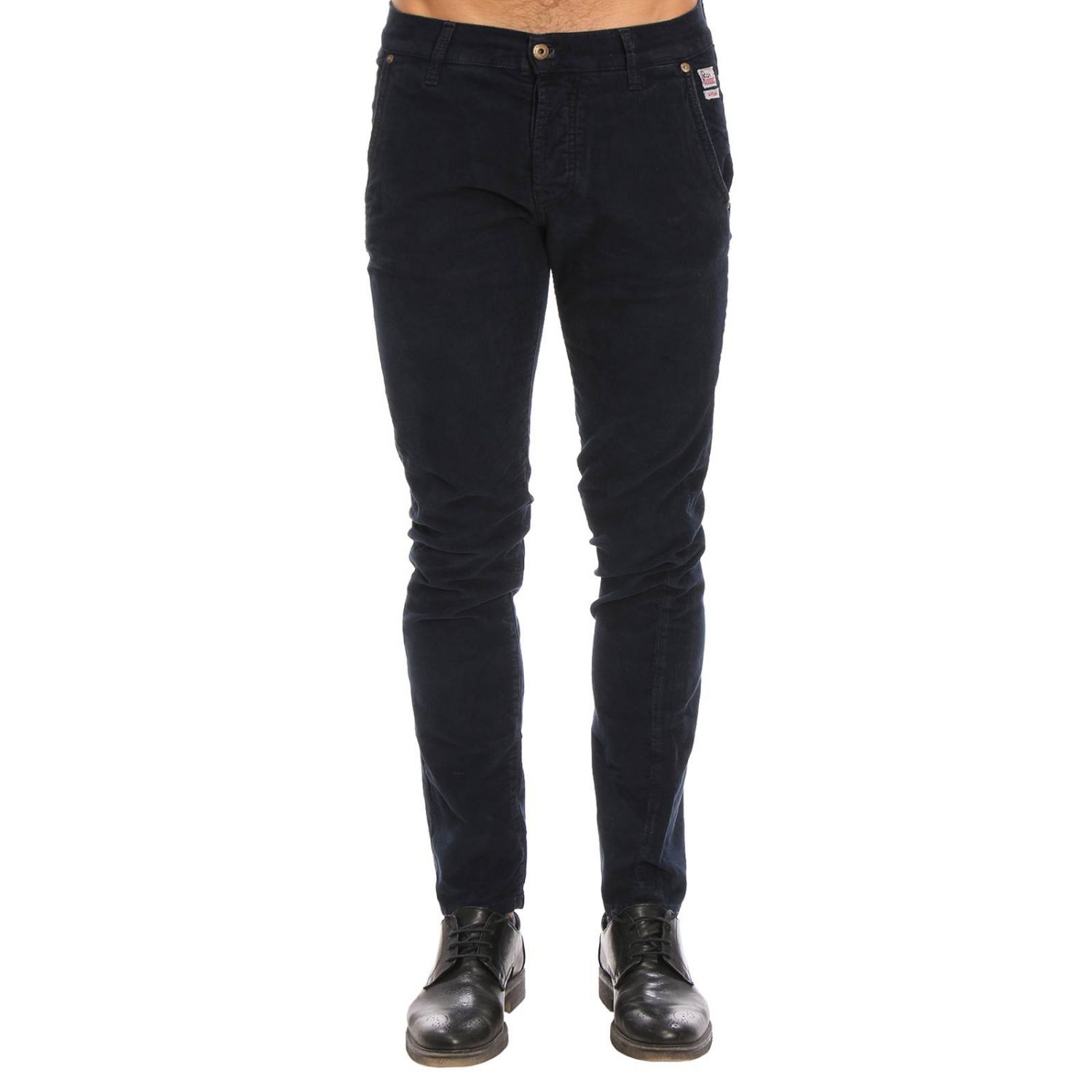 Roy Rogers Outlet: Pantalone Elias Superior Classic slim fit in cotone a  micro righe effetto velluto con tasche america - Blue | Pantalone Roy Rogers  A18RIU005P1961089 GIGLIO.COM