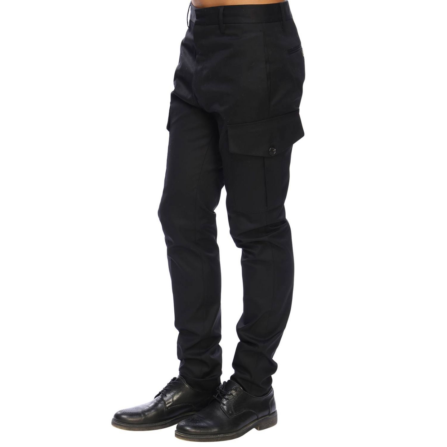 Dsquared2 Outlet: Pantalone classic admiral fit in misto lana vergine |  Pantalone Dsquared2 Uomo Nero | Pantalone Dsquared2 S74KB0184S36258  GIGLIO.COM