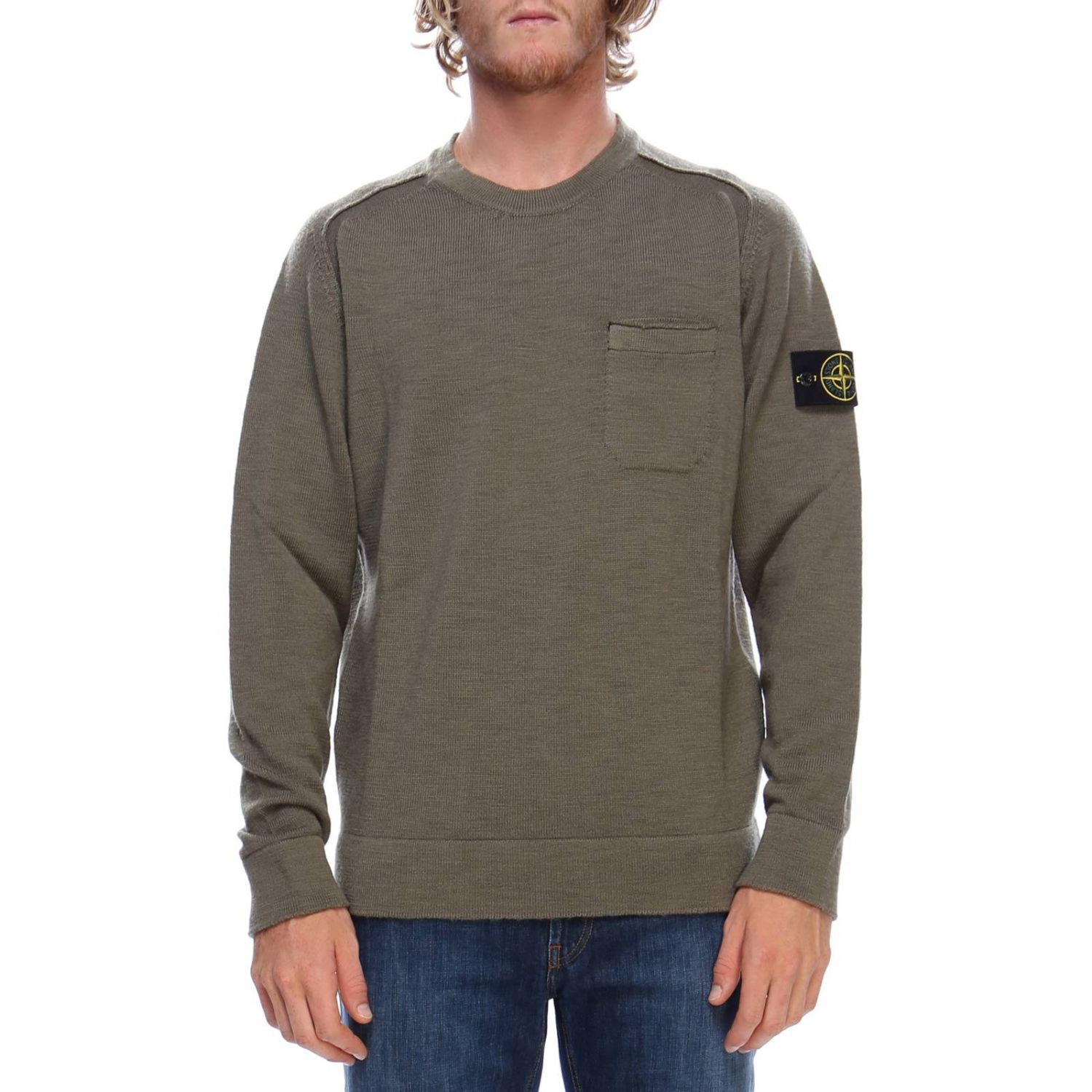 olive stone island jumper