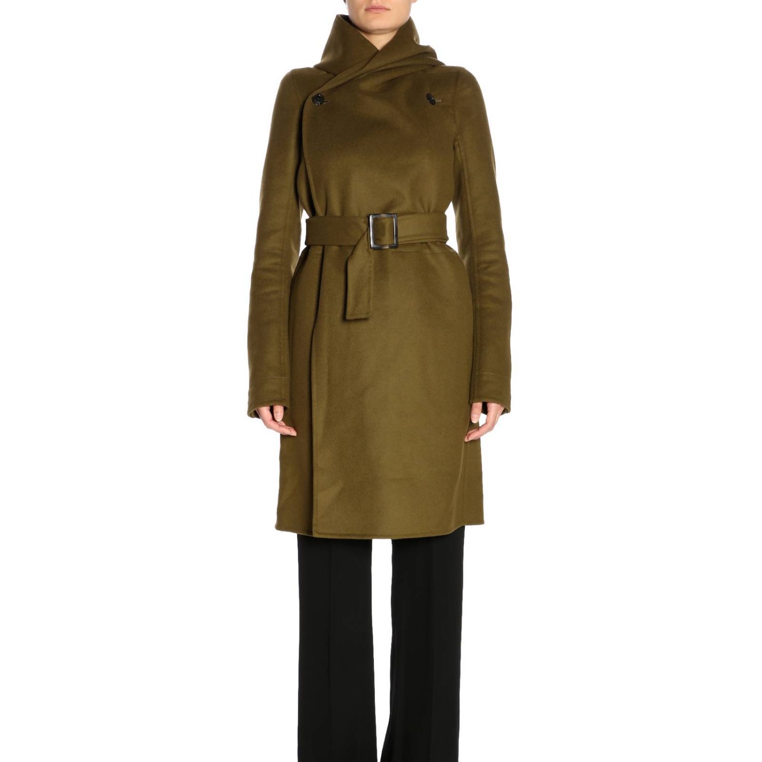 Rick Owens Outlet: Coat women | Coat Rick Owens Women Green | Coat Rick ...