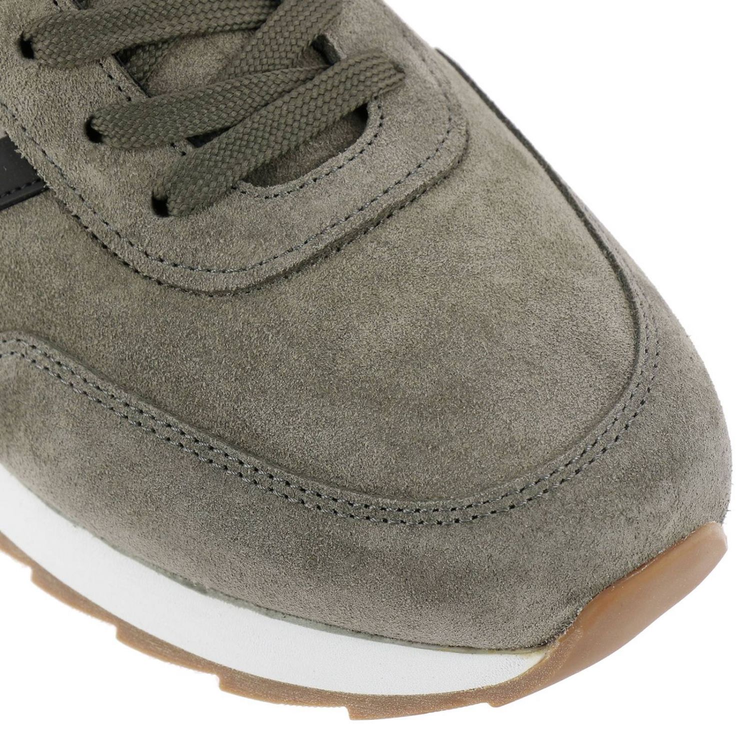 Hogan Outlet: Sneakers 261 Rebel in camoscio con maxi banda - Tortora |  Sneakers Hogan GYM2610AY40 BTM GIGLIO.COM