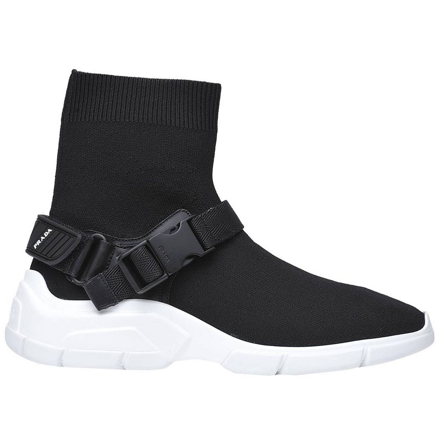 Prada Outlet: Sneakers in technical fabric with buckle and band strap ...