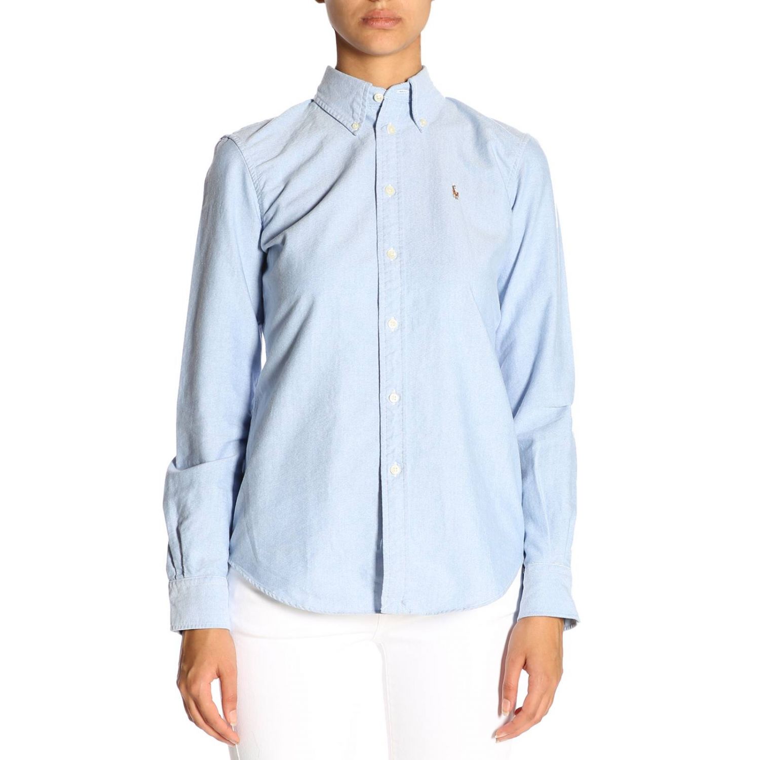light blue ralph lauren polo shirt womens