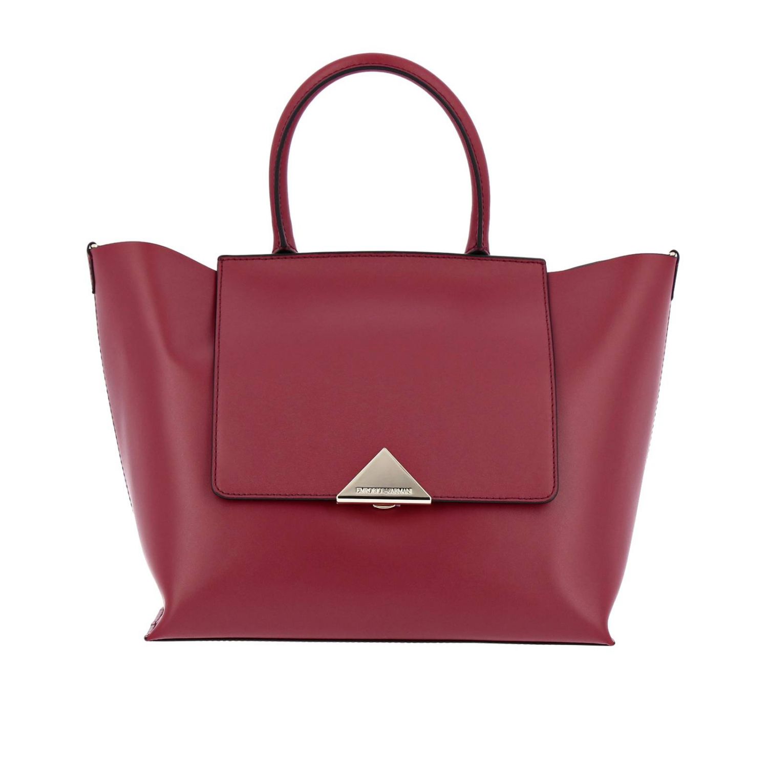 Emporio Armani Outlet Borsa top handle con logo triangolare metallico