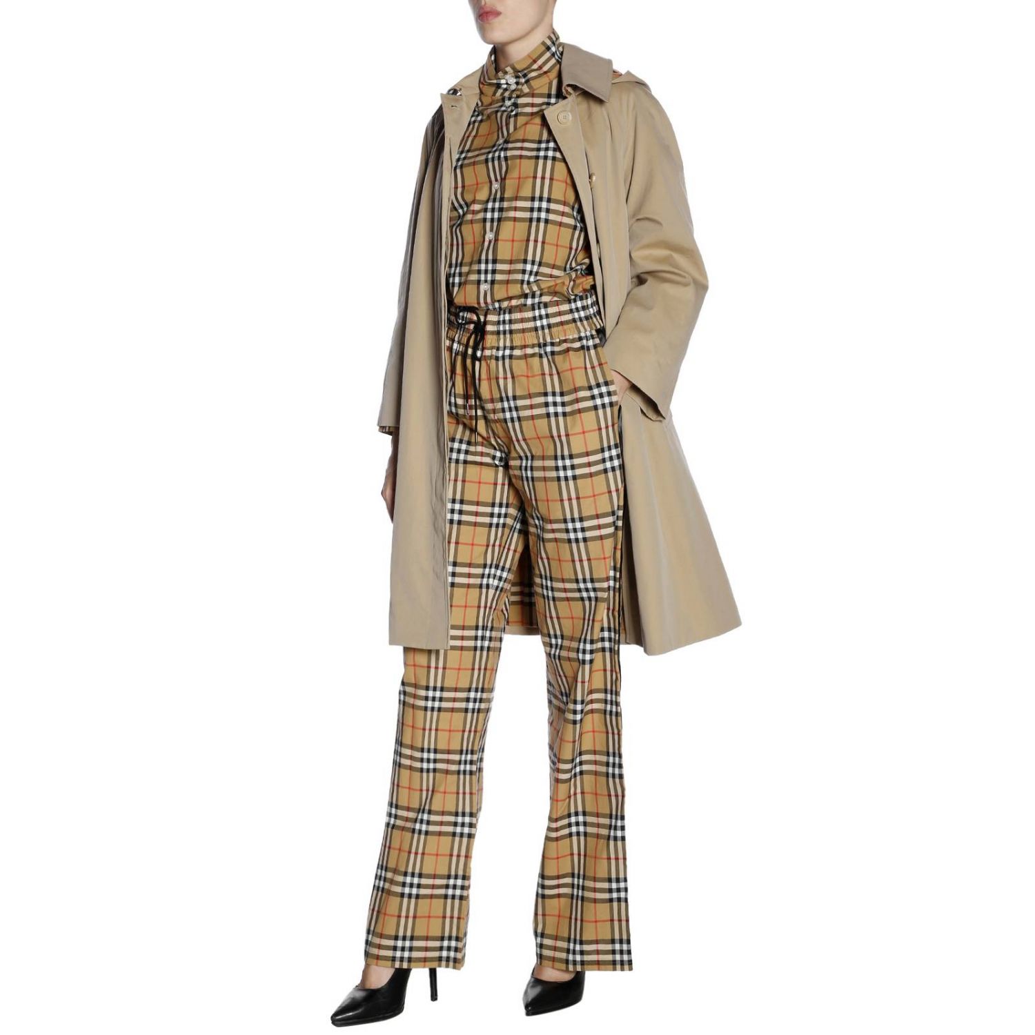 Burberry Outlet: Pants women | Pants Burberry Women Multicolor | Pants ...