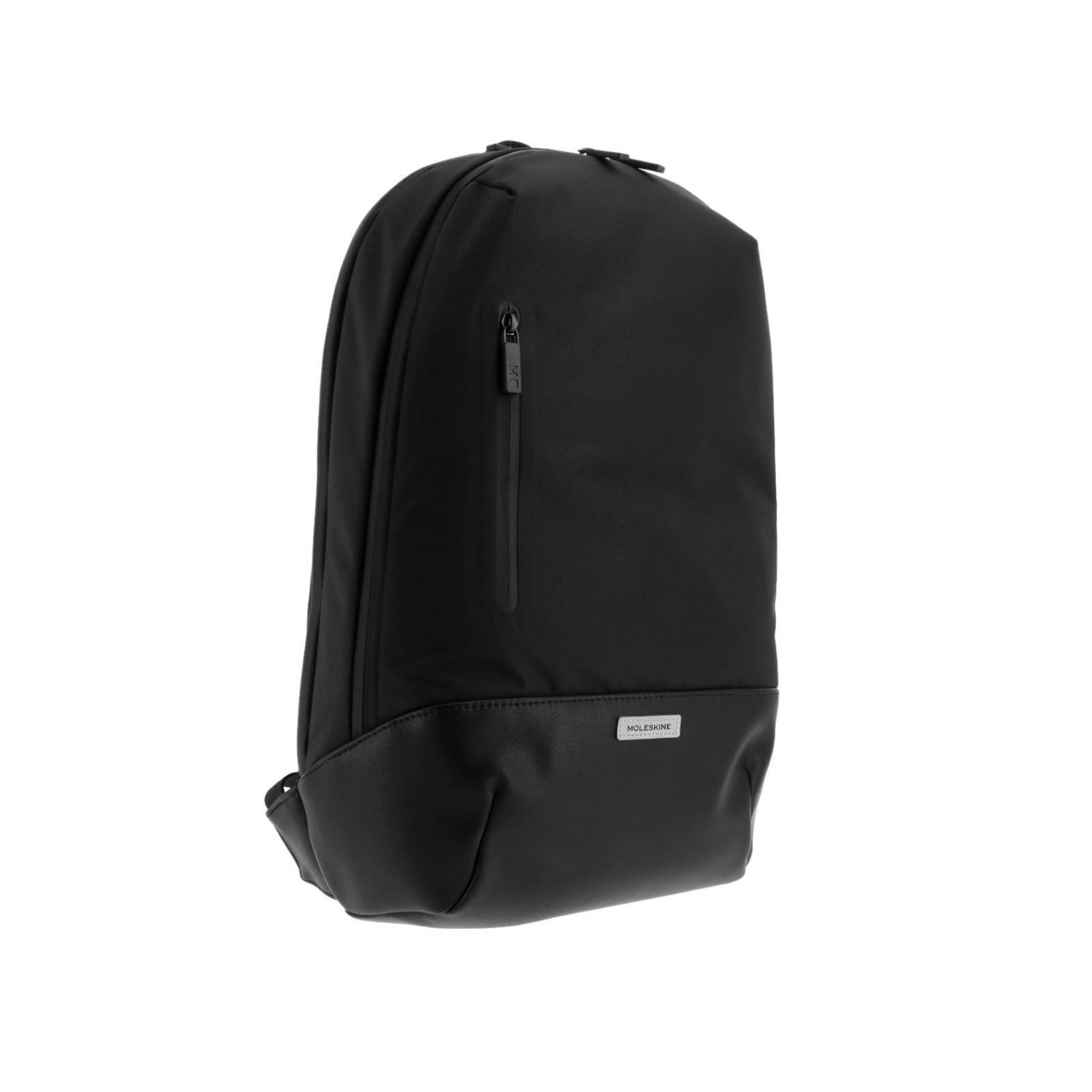 Moleskine Outlet Zaino in nylon e pelle con zip e logo Zaino