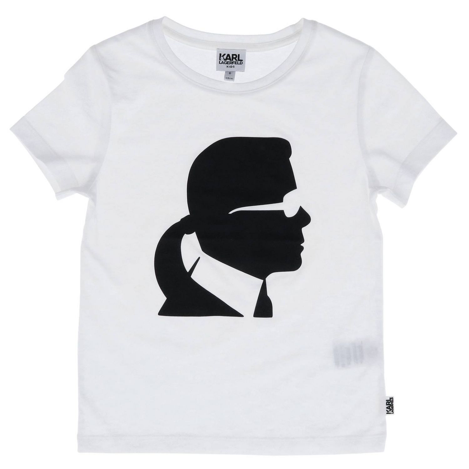 T-shirt a maniche corte con maxi stampa Karl | Maglia Karl Lagerfeld Kids  Bambino Bianco | Maglia Karl Lagerfeld Kids Z25157 Giglio IT