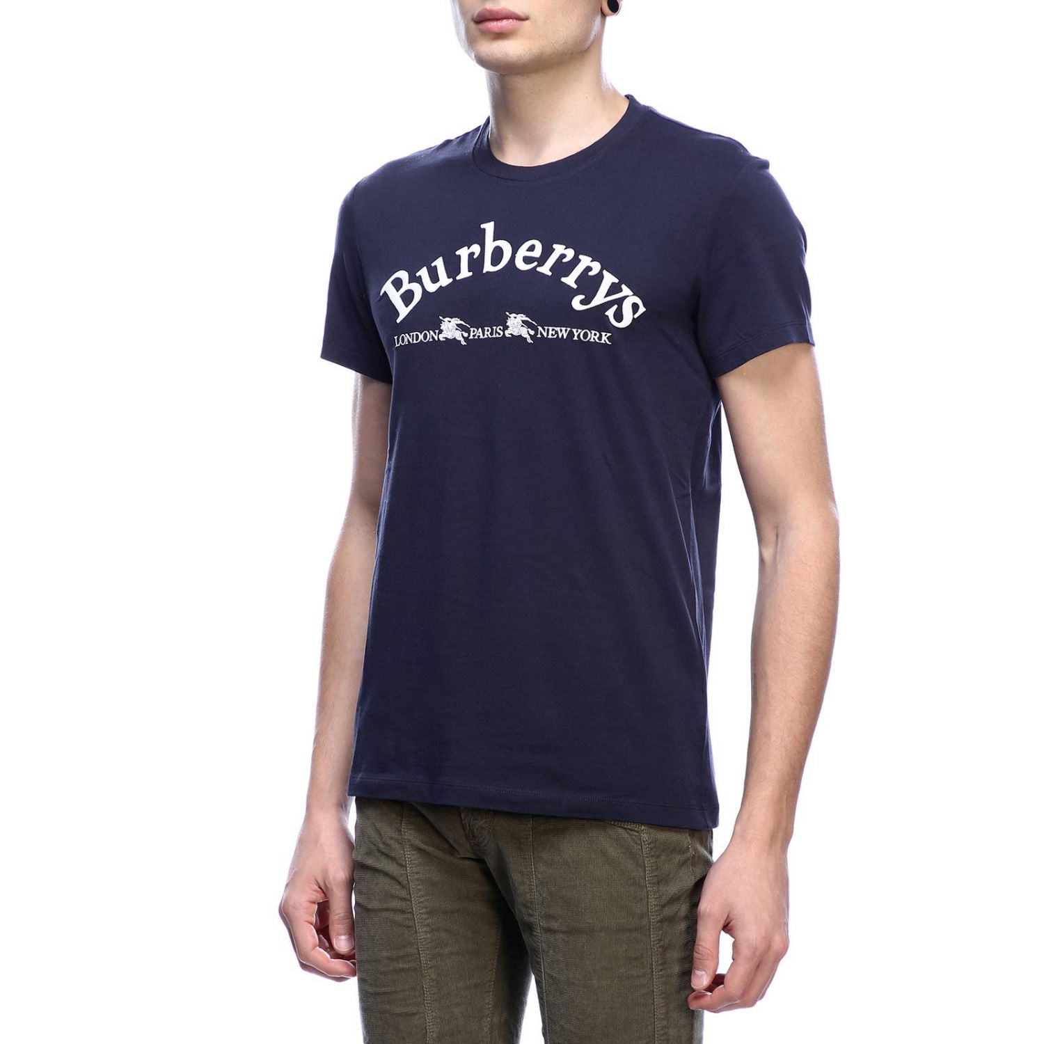 navy blue burberry t shirt