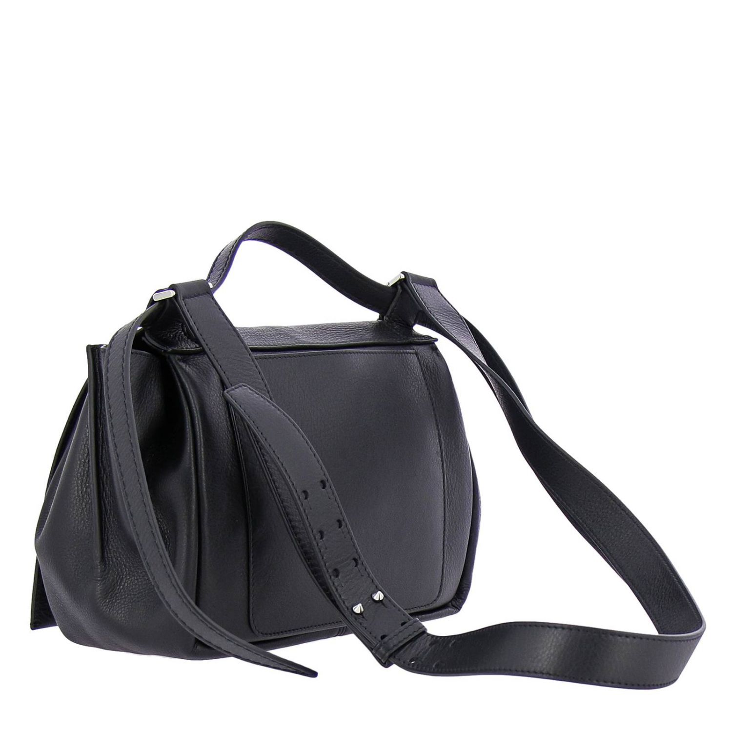 Elena Ghisellini Outlet: Borsa medium in pelle con manico e tracolla - Nero  | Borse A Tracolla Elena Ghisellini B0907 GIGLIO.COM