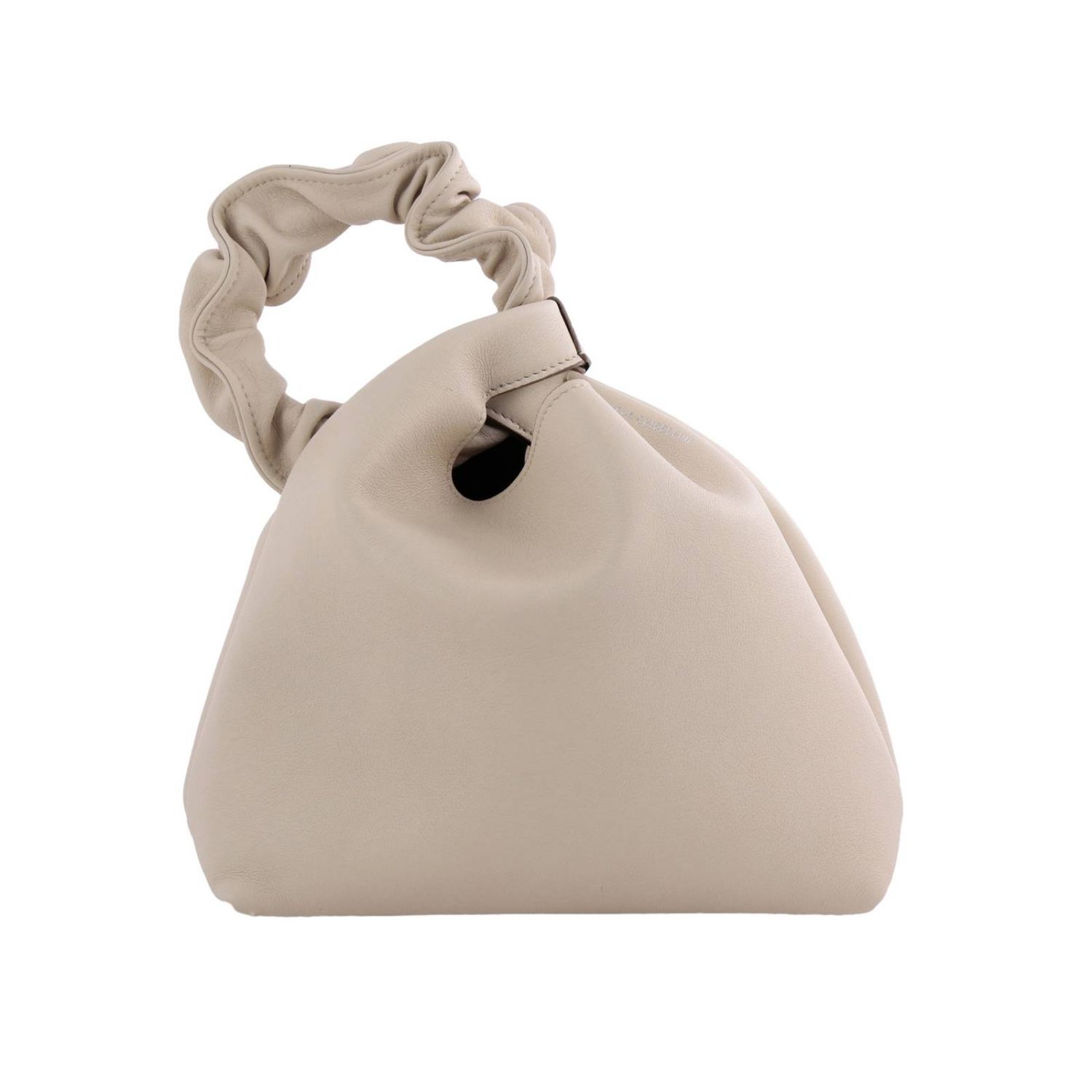 Elena Ghisellini Outlet: Borsa mini a sacchetto con doppi manici diversi -  Bianco | Clutch Elena Ghisellini B0935 GIGLIO.COM