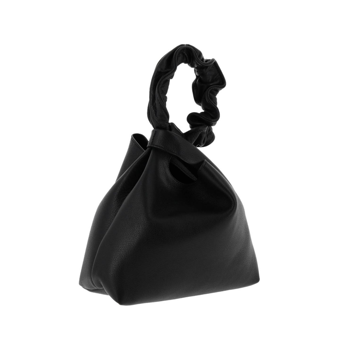 Elena Ghisellini Outlet: Borsa mini a sacchetto con doppi manici diversi -  Nero | Clutch Elena Ghisellini B0935 GIGLIO.COM