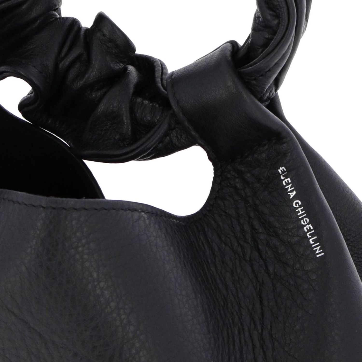 Elena Ghisellini Outlet: Borsa mini a sacchetto con doppi manici diversi -  Nero | Clutch Elena Ghisellini B0935 GIGLIO.COM