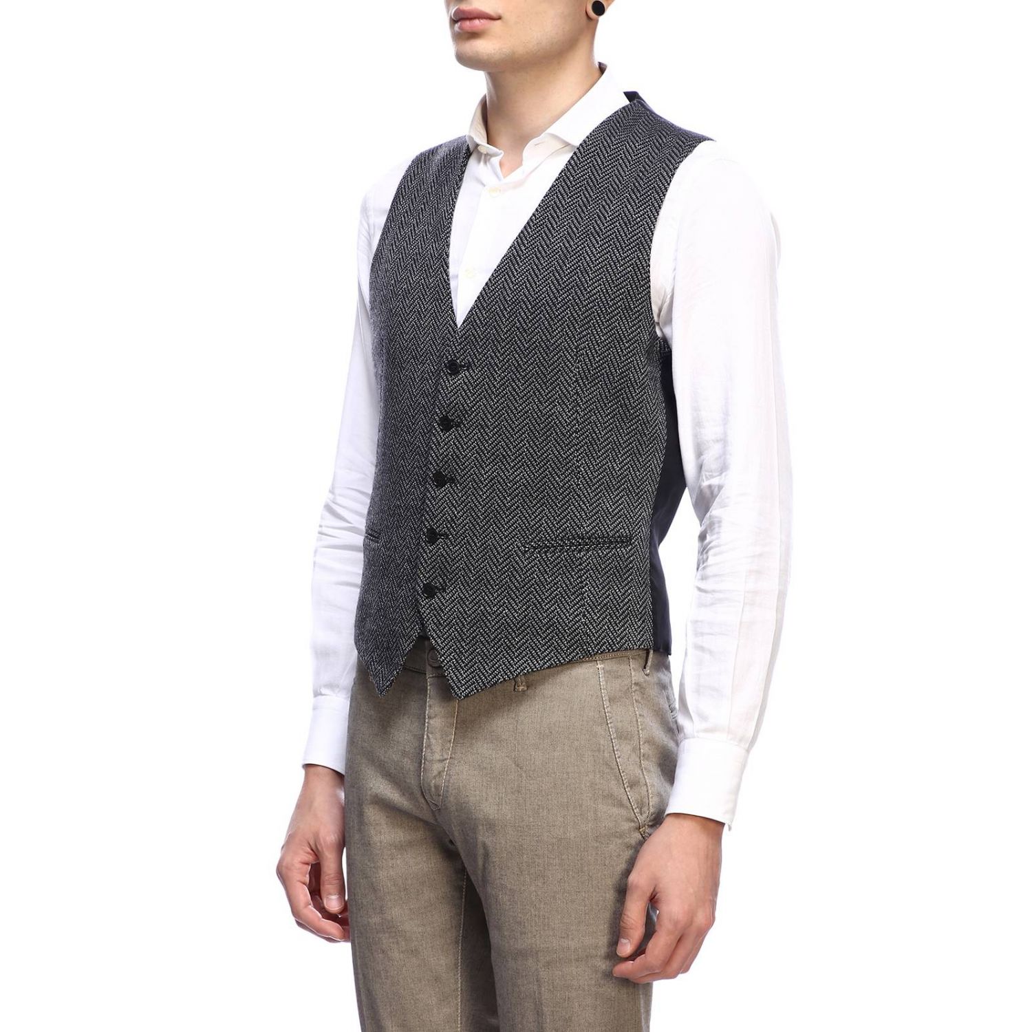 Tagliatore Outlet: Gilet classic a monopetto - Grigio | Gilet Tagliatore  BRIAN/F 34BIG218 GIGLIO.COM
