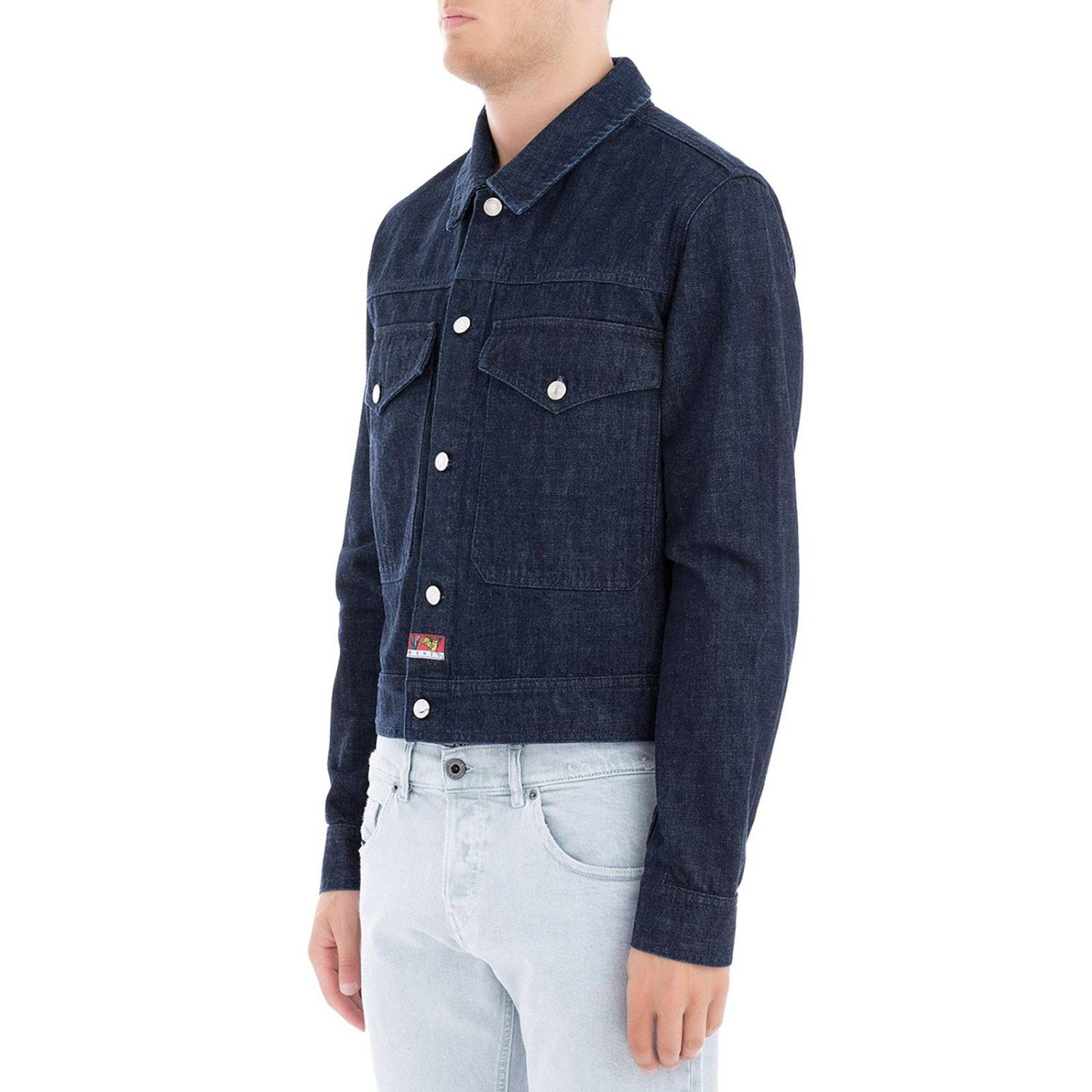 Kenzo Outlet: Giacca di jeans con dragone posteriore - Blue | Giacca Kenzo  F865BL5302EB GIGLIO.COM