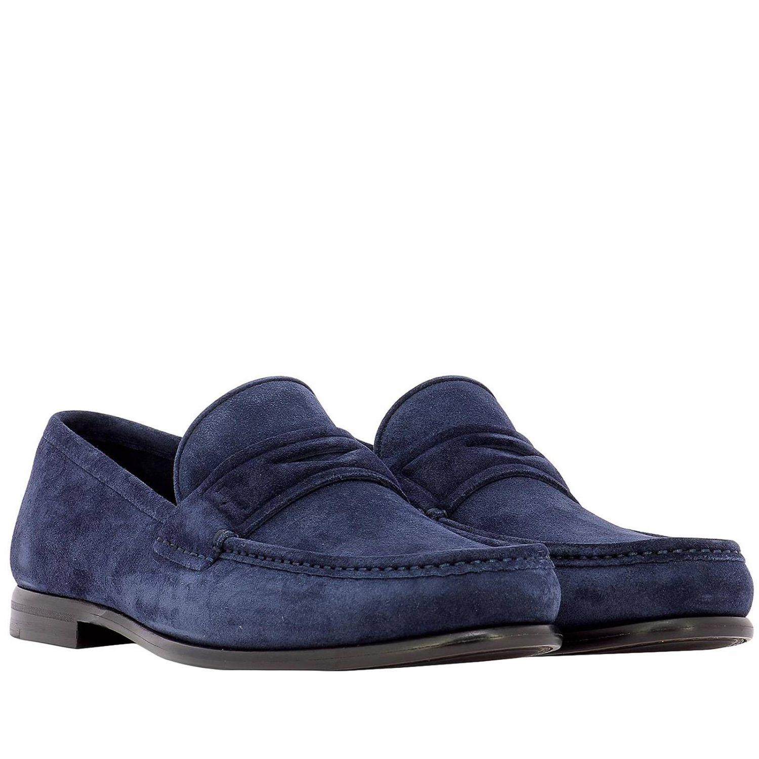 ferragamo blue suede loafers