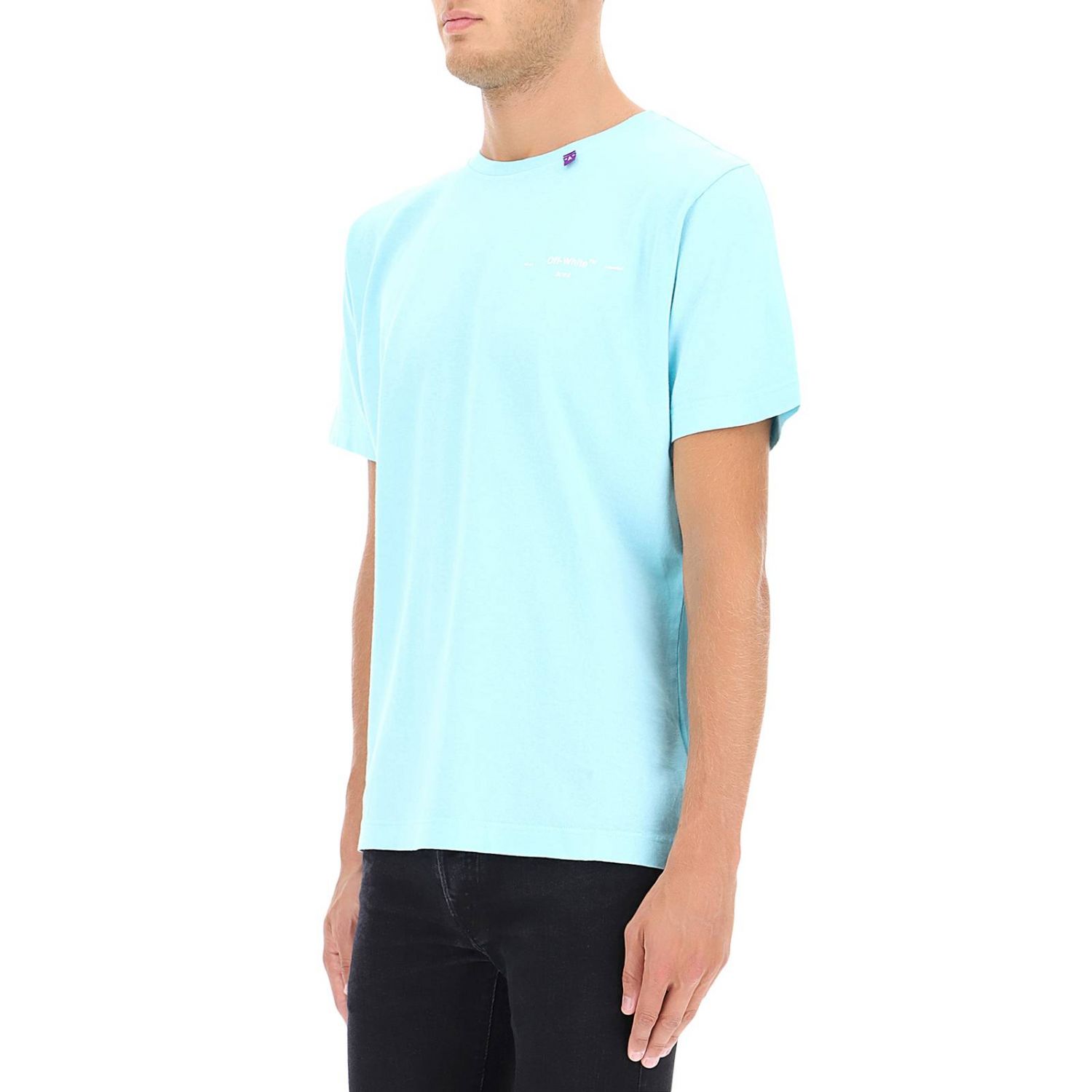 light blue off white t shirt