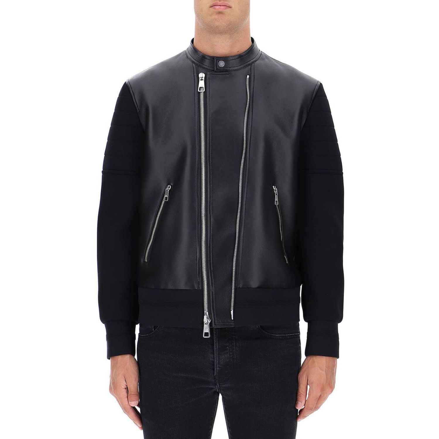 NEIL BARRETT Outlet: Jacket men - Black | NEIL BARRETT jacket PBPE555C ...