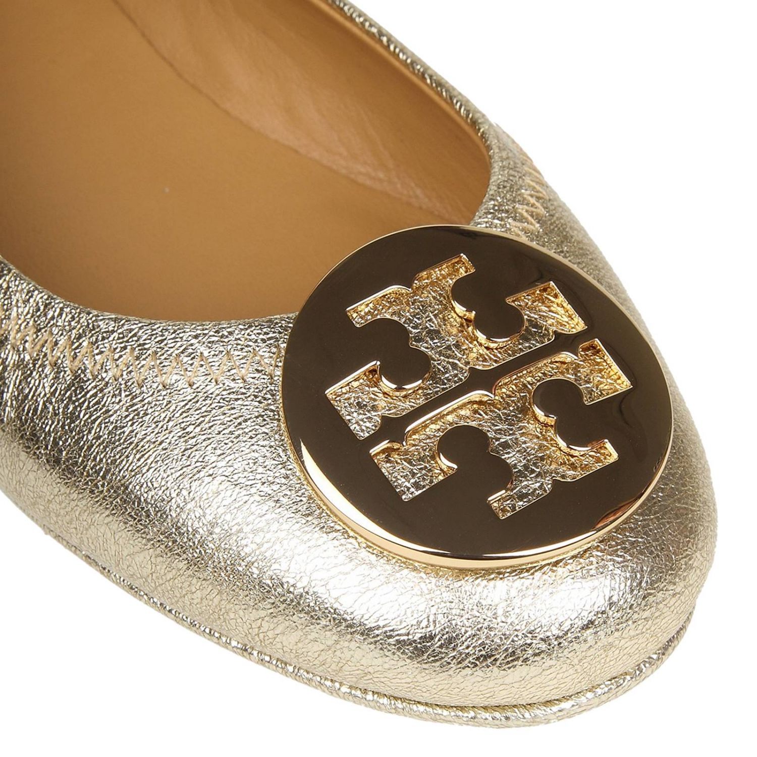 tory burch ballet flats gold