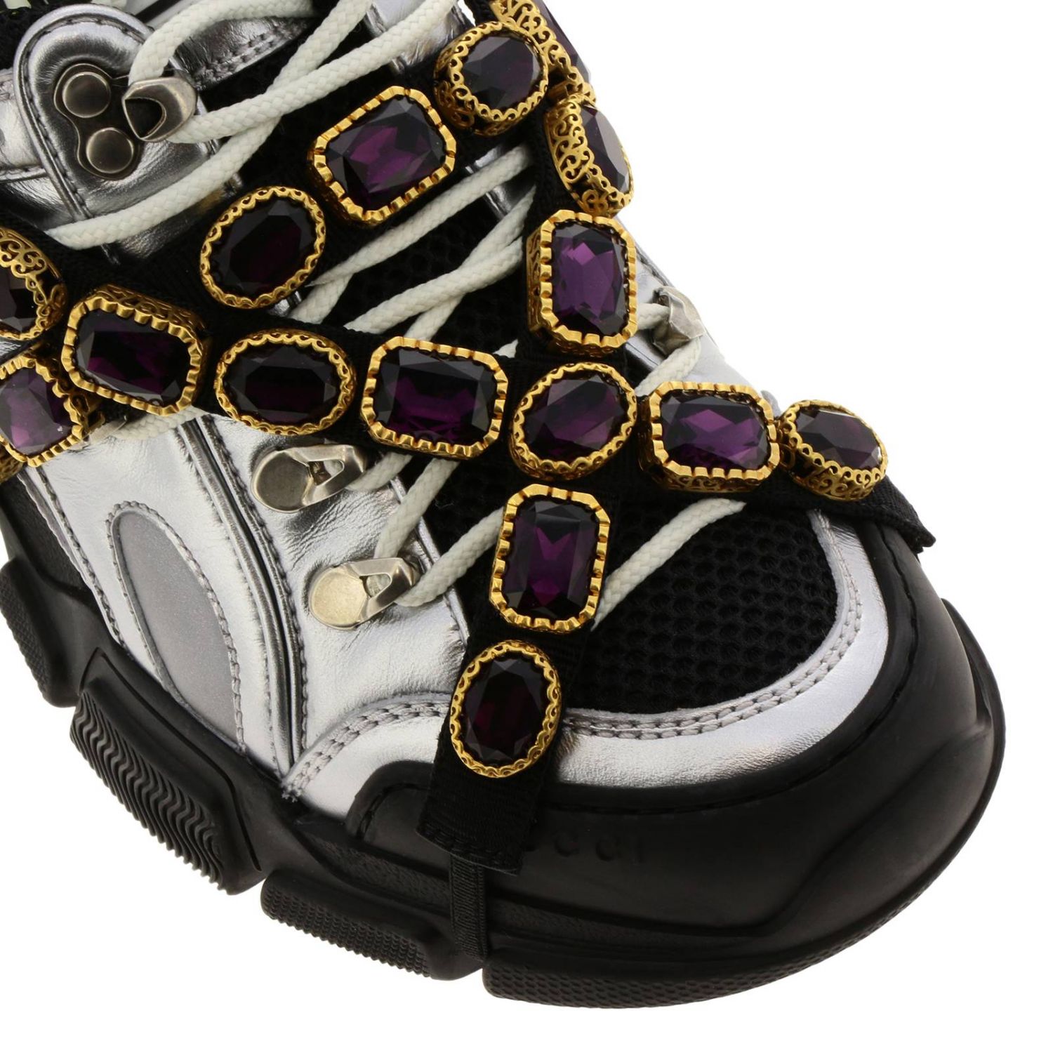 silver gucci sneakers womens