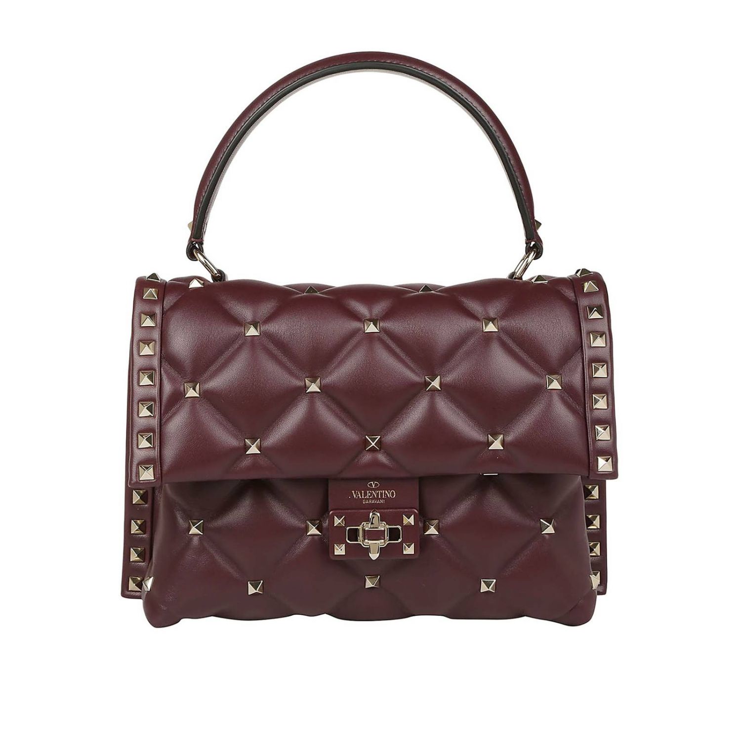 VALENTINO GARAVANI: Borsa Candystud in nappa trapuntata con manico e  tracolla - Rubino | Borse A Tracolla Valentino Garavani RW2B0B55 NAP  GIGLIO.COM