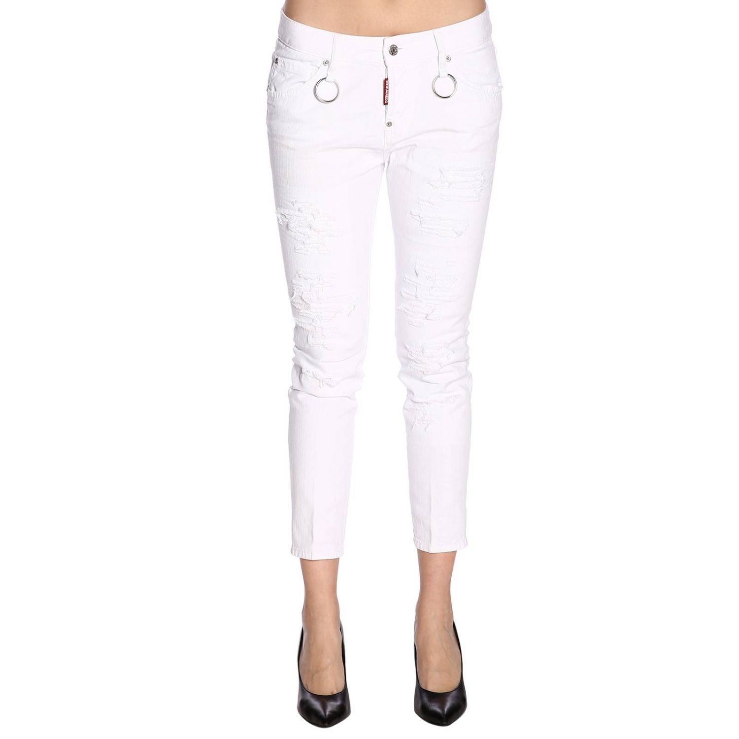 Dsquared2 Outlet: Jeans women - White | Jeans Dsquared2 S75LB0139STN833 ...