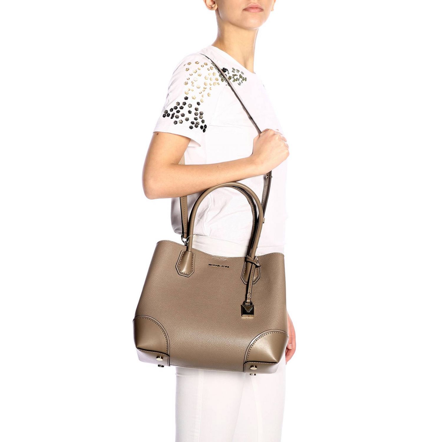 Michael Michael Kors Outlet: Shoulder bag women - Dove Grey | Handbag ...