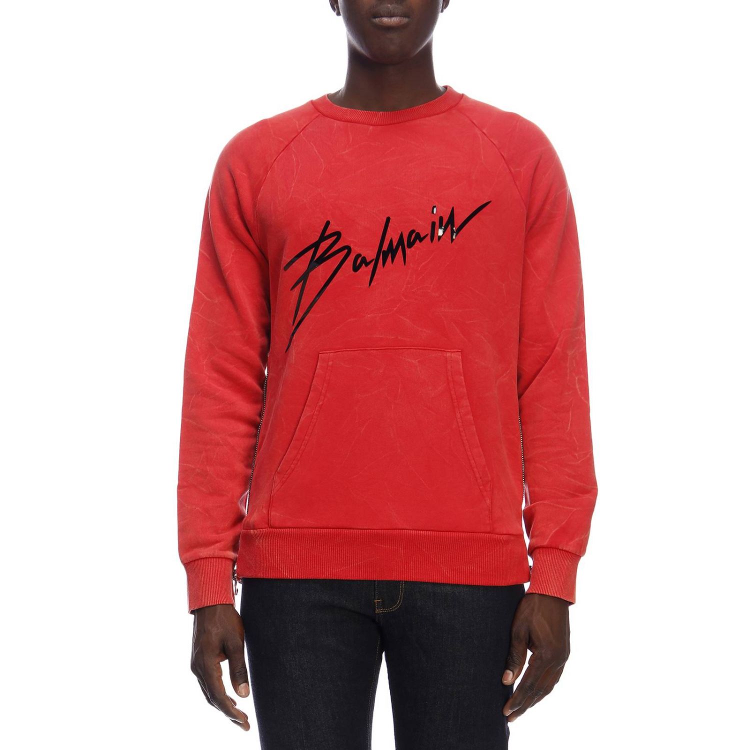 balmain red hoodie