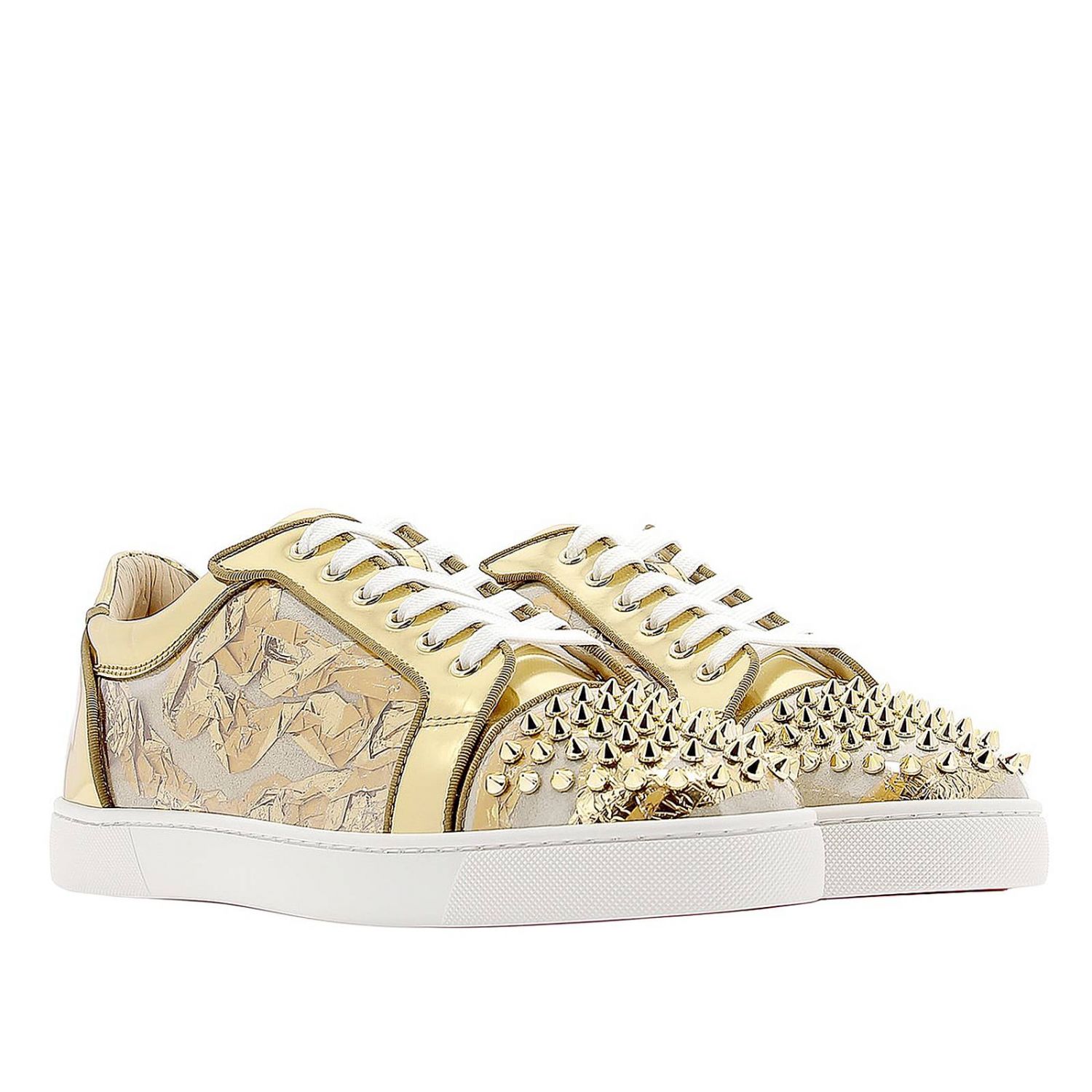 Buy > gold louboutin trainers > in stock