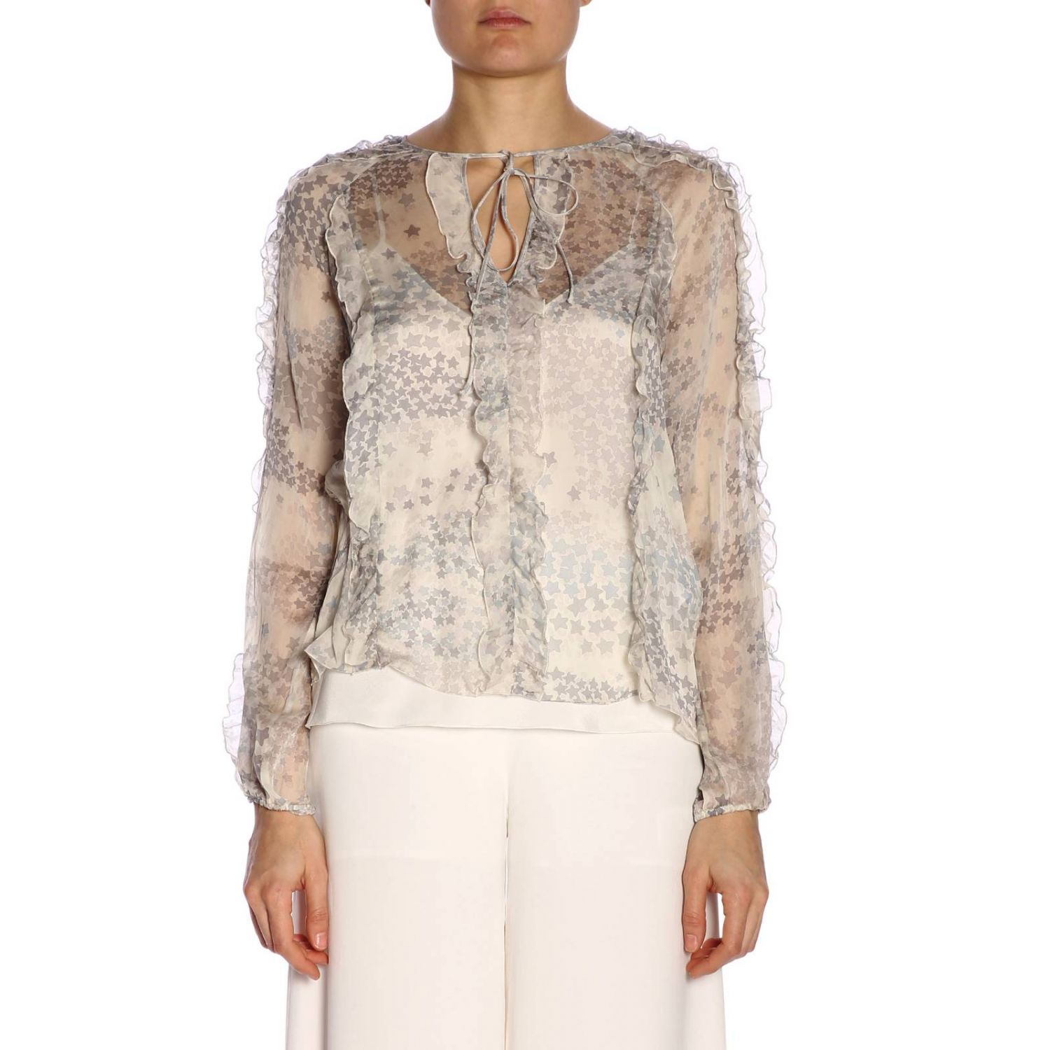 Red Valentino Outlet: Shirt woman - Grey | Red Valentino Shirt RR3ABA05 ...