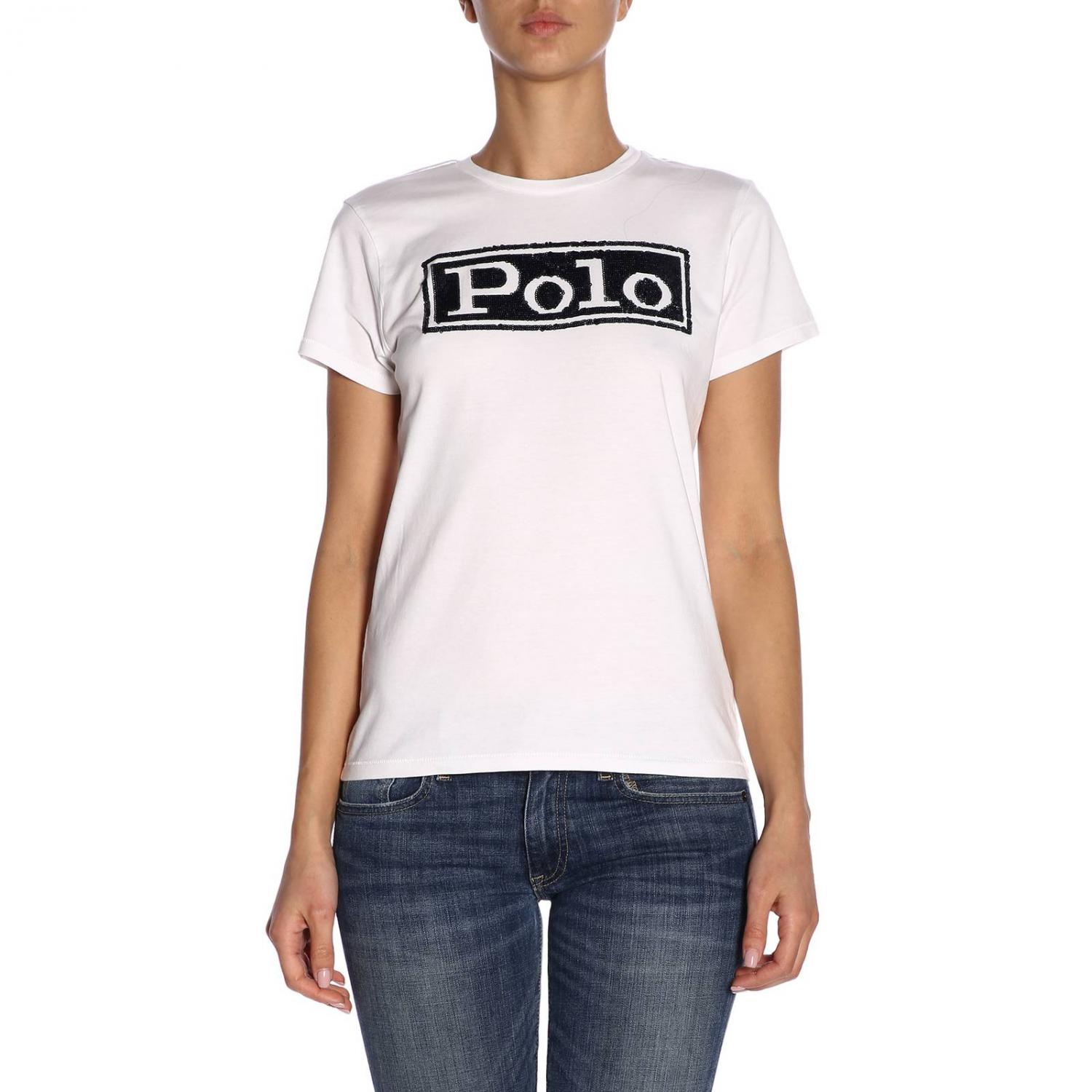 Polo Ralph Lauren Outlet Tshirt women White TShirt Polo Ralph