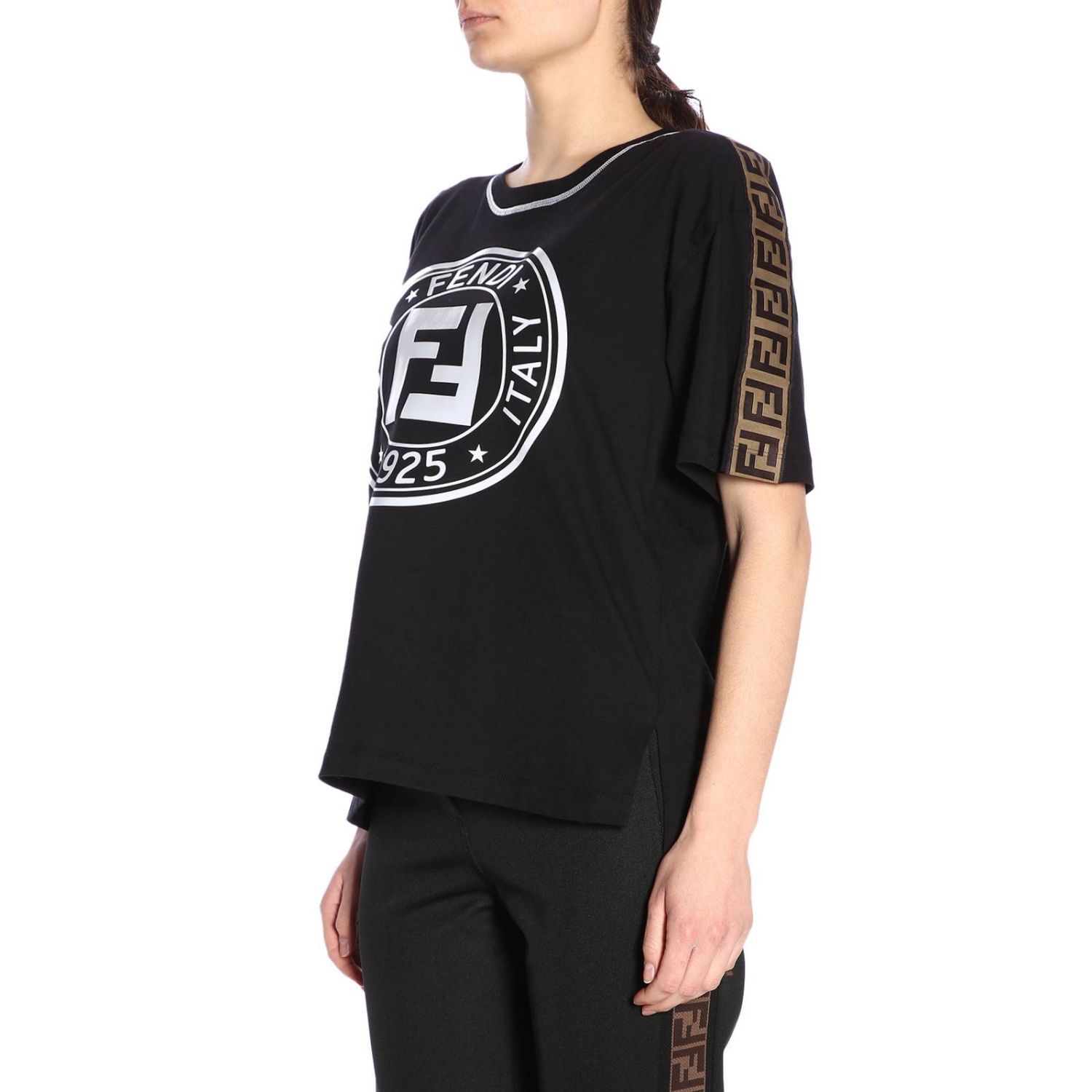 FENDI: T-shirt women | T-Shirt Fendi Women Black | T-Shirt Fendi FAF073 ...