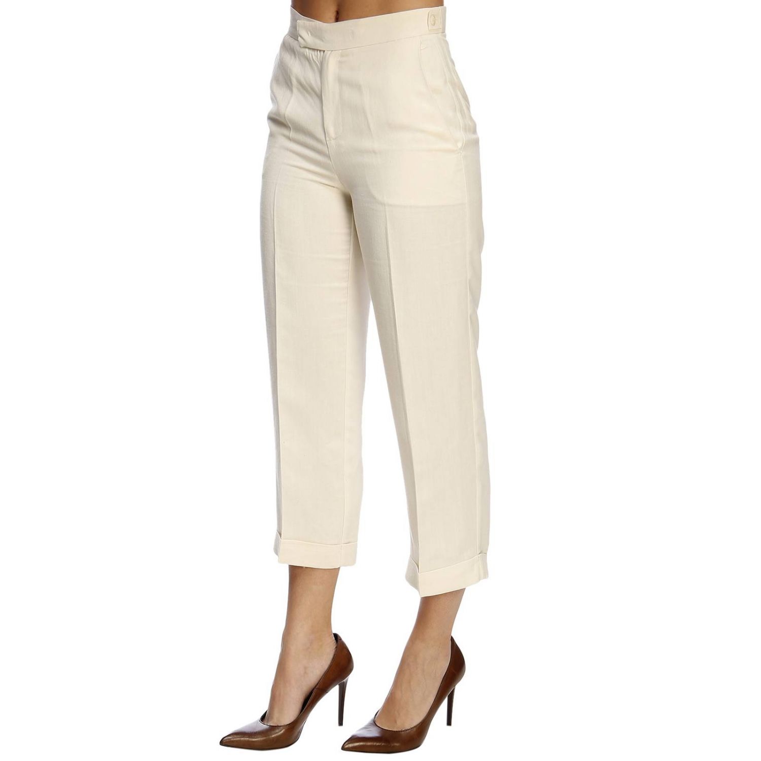 Pantalon Twinset: Pantalon femme Twin Set blanc 2