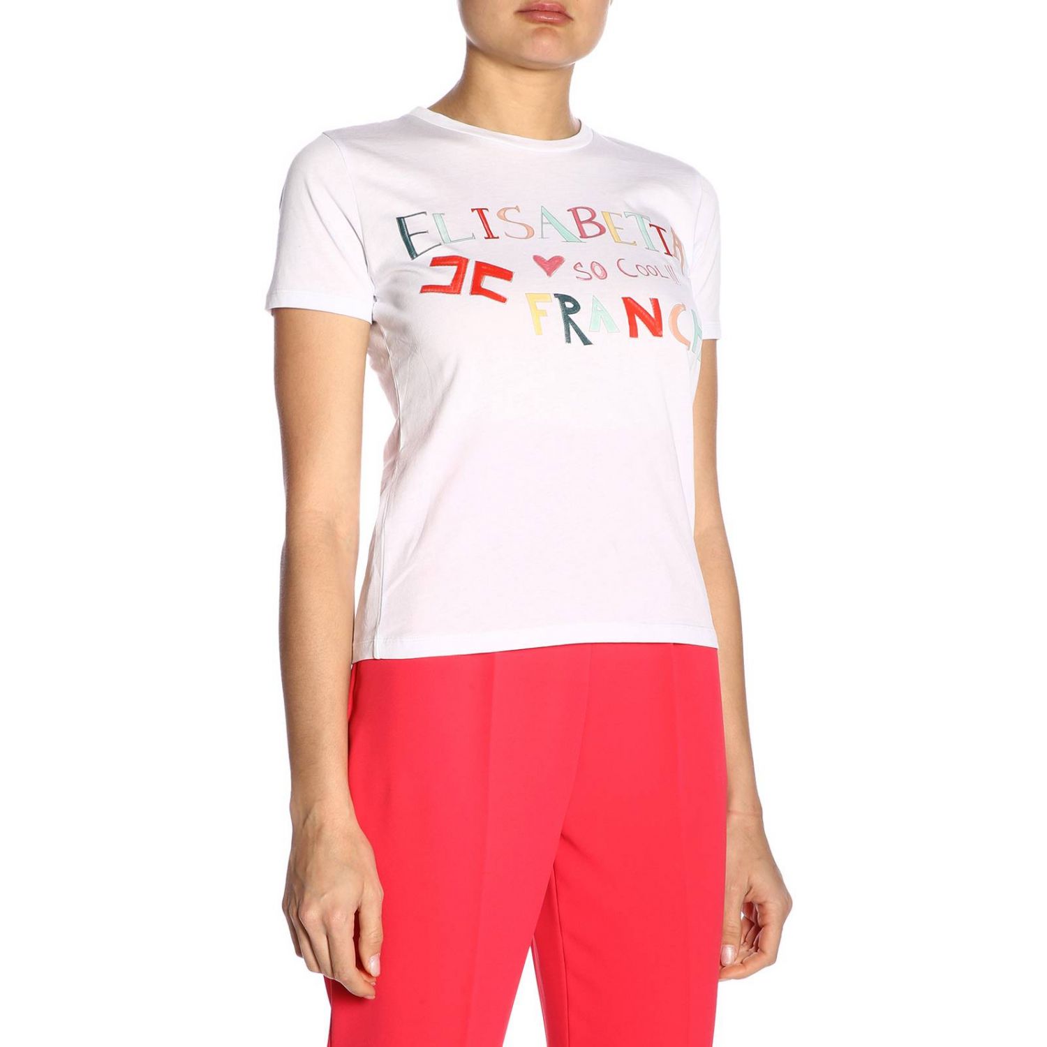 Elisabetta Franchi Outlet: t-shirt for woman - White | Elisabetta ...