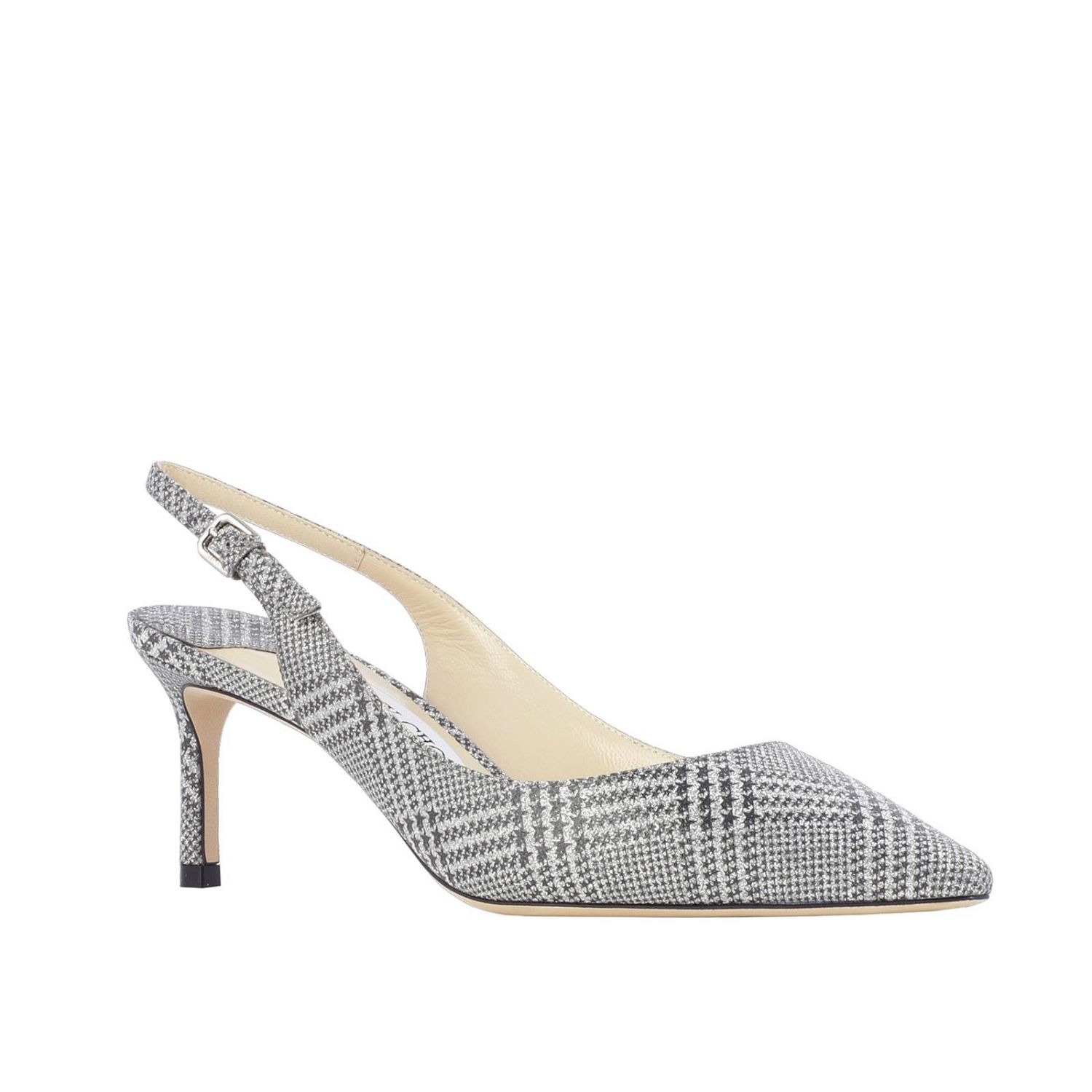 Jimmy Choo Outlet: Erin pointed sandal in houndstooth patterned fabric ...