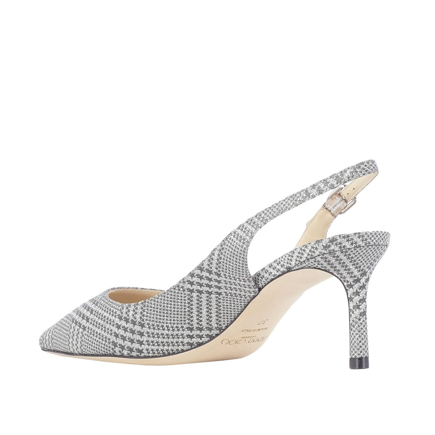 Jimmy Choo Outlet: Erin pointed sandal in houndstooth patterned fabric ...