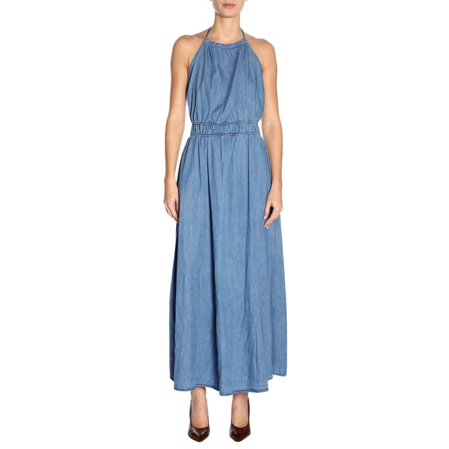 Kaos Outlet: Abito lungo senza maniche in denim - Denim | Abito Kaos  LP6AJ018-VU GIGLIO.COM