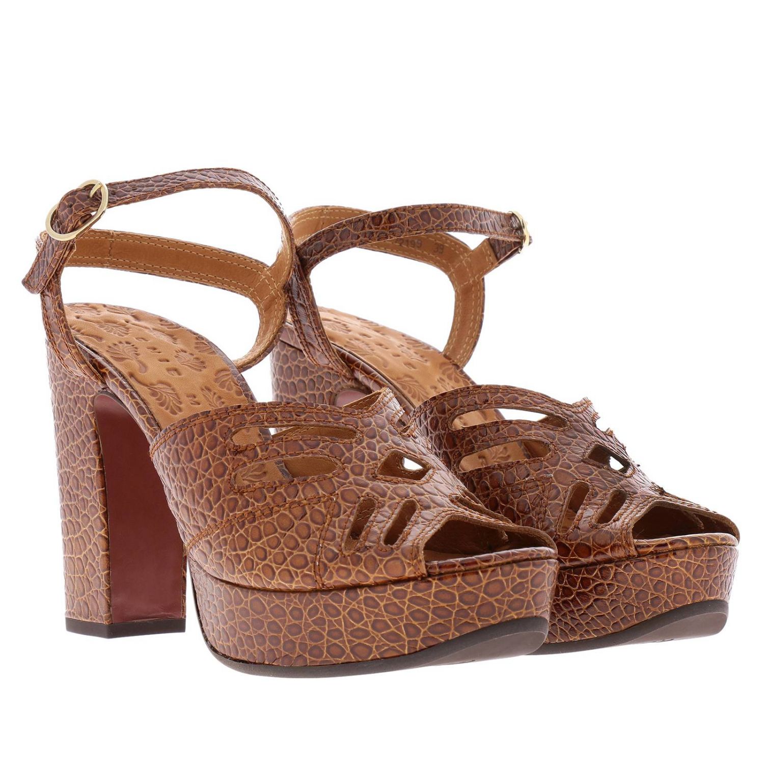 sandales à talons jaune