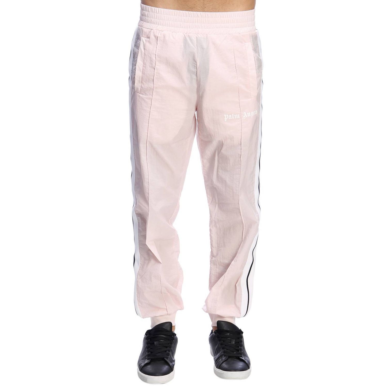 Palm Angels Outlet: Pantalone stile jogging con bande a righe multicolor -  Rosa | Pantalone Palm Angels PMCA036S19507001 GIGLIO.COM