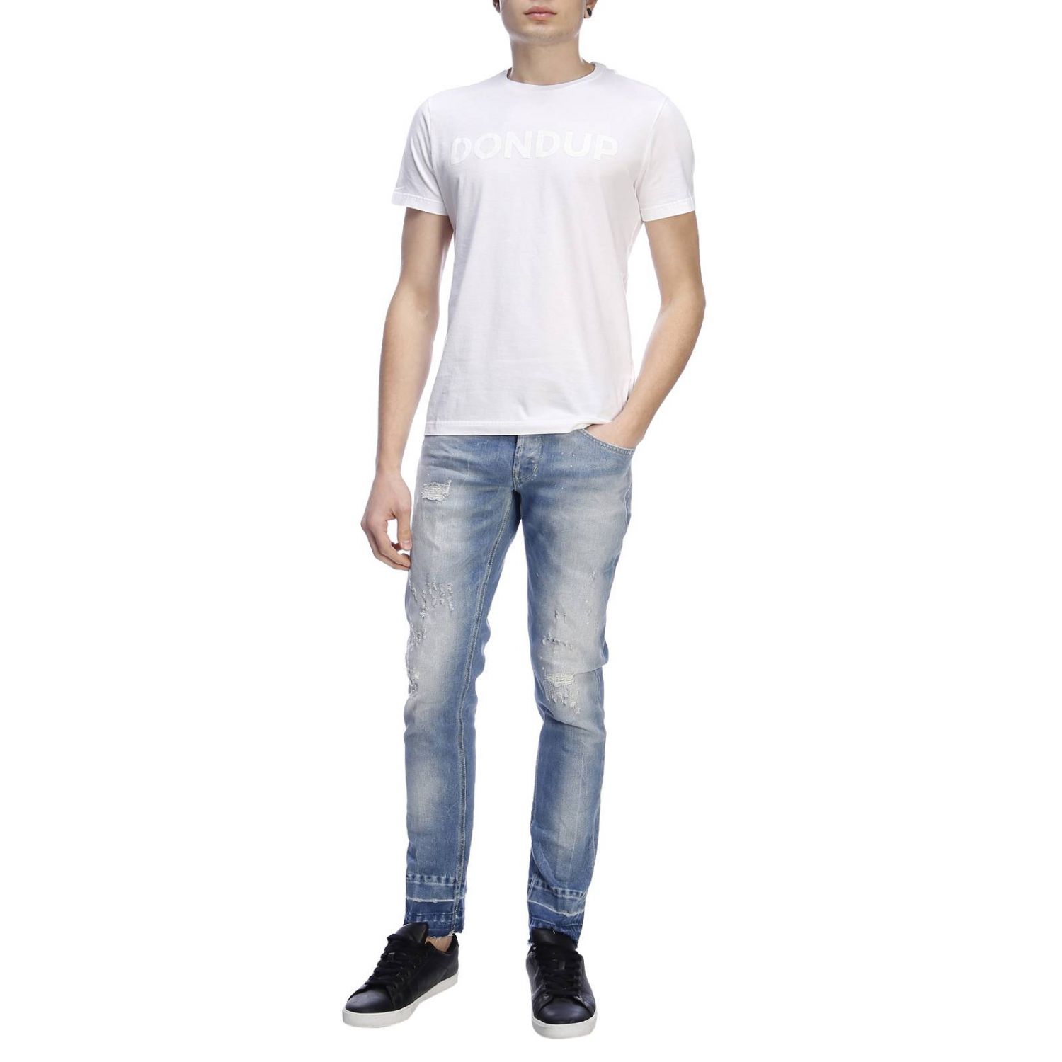 Dondup Outlet: pants for man - Blue | Dondup pants UP232 DS0222 GEORGE ...