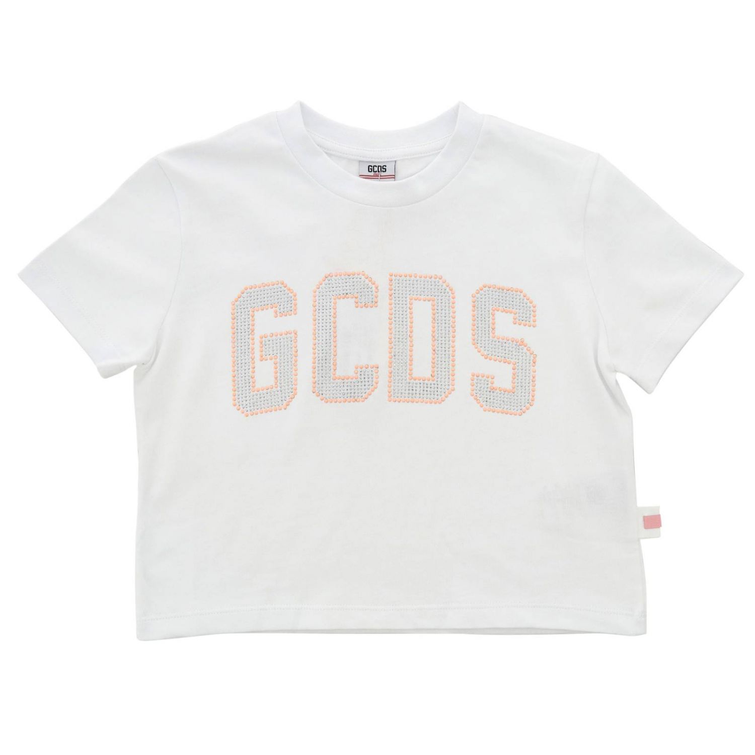 Gcds Outlet: T-shirt a maniche corte con maxi logo - Bianco | Maglia Gcds  019440 GIGLIO.COM