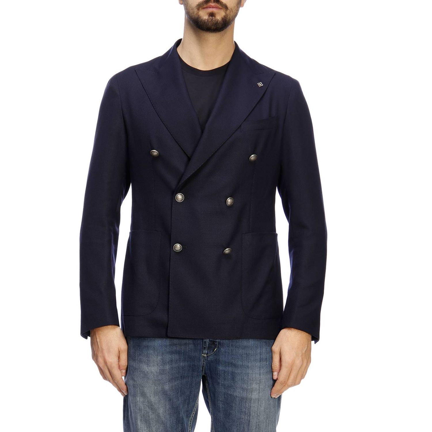 Tagliatore Outlet: Jacket men - Blue | Jacket Tagliatore ...
