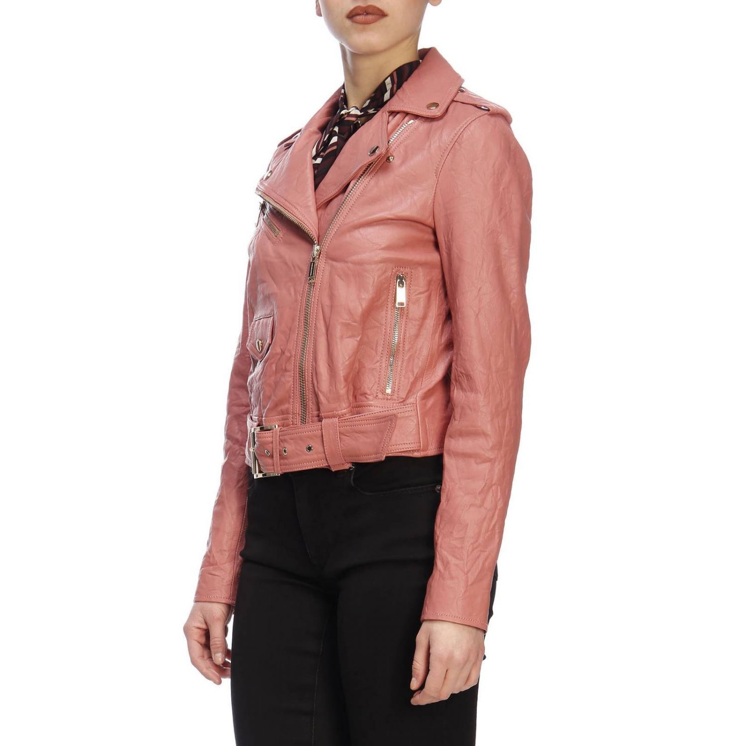 michael kors pink leather jacket