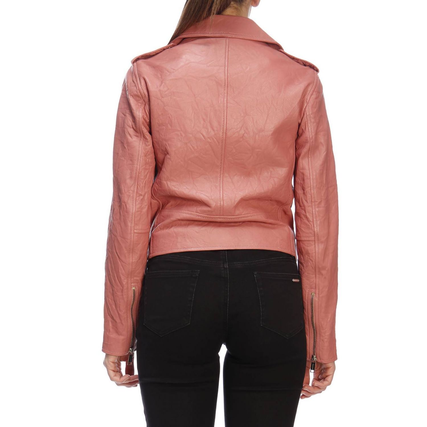 michael kors pink leather jacket