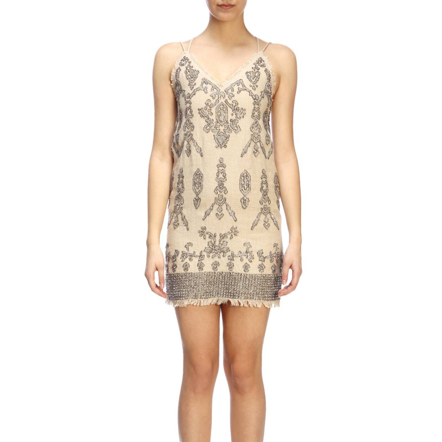 Twinset Outlet Abito Twin set A Tubino In Maglia Operata Con Ricami 
