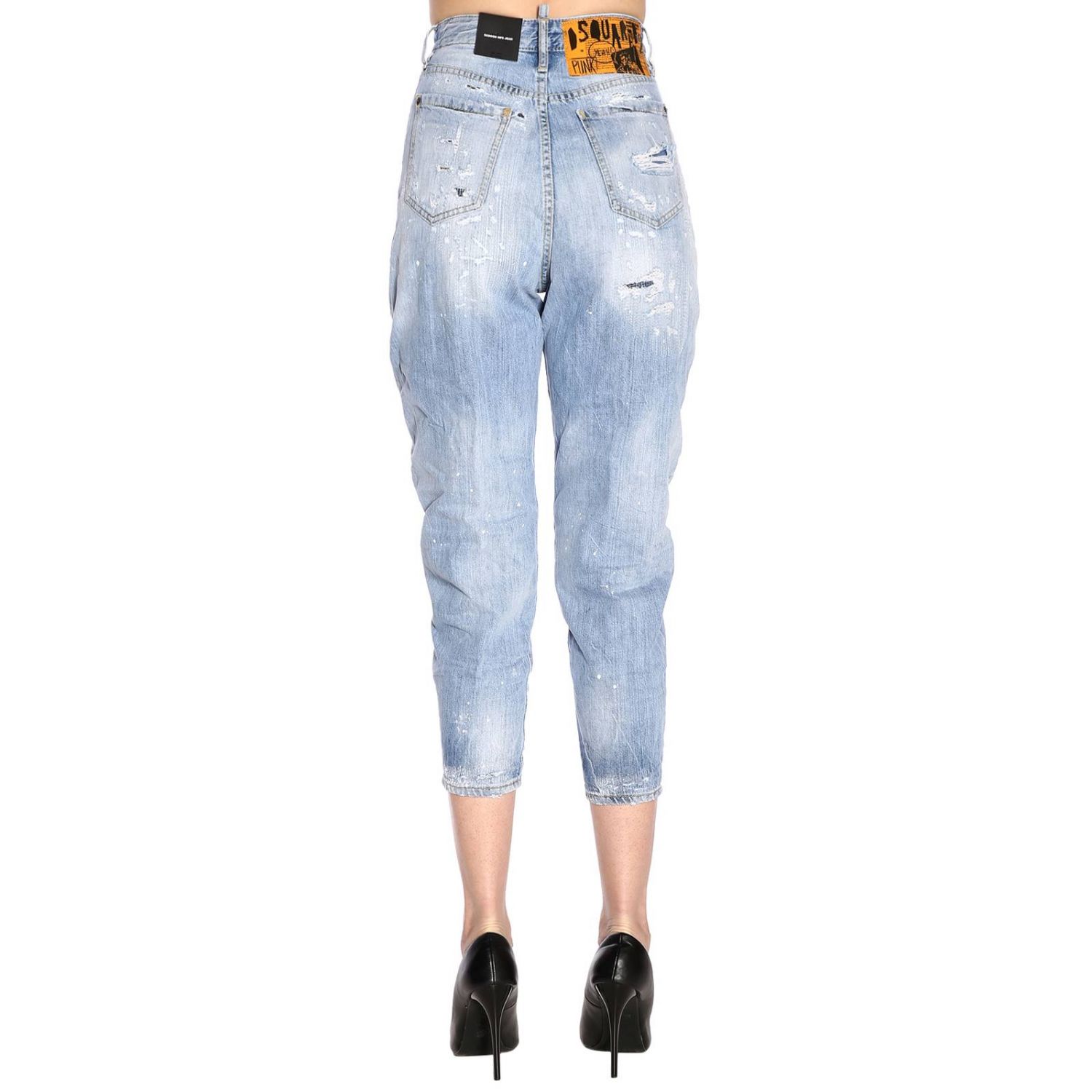 Dsquared2 Outlet: Jeans boyfriend a vita alta con rotture by - Blue | Jeans  Dsquared2 S72LB0179S30309 GIGLIO.COM