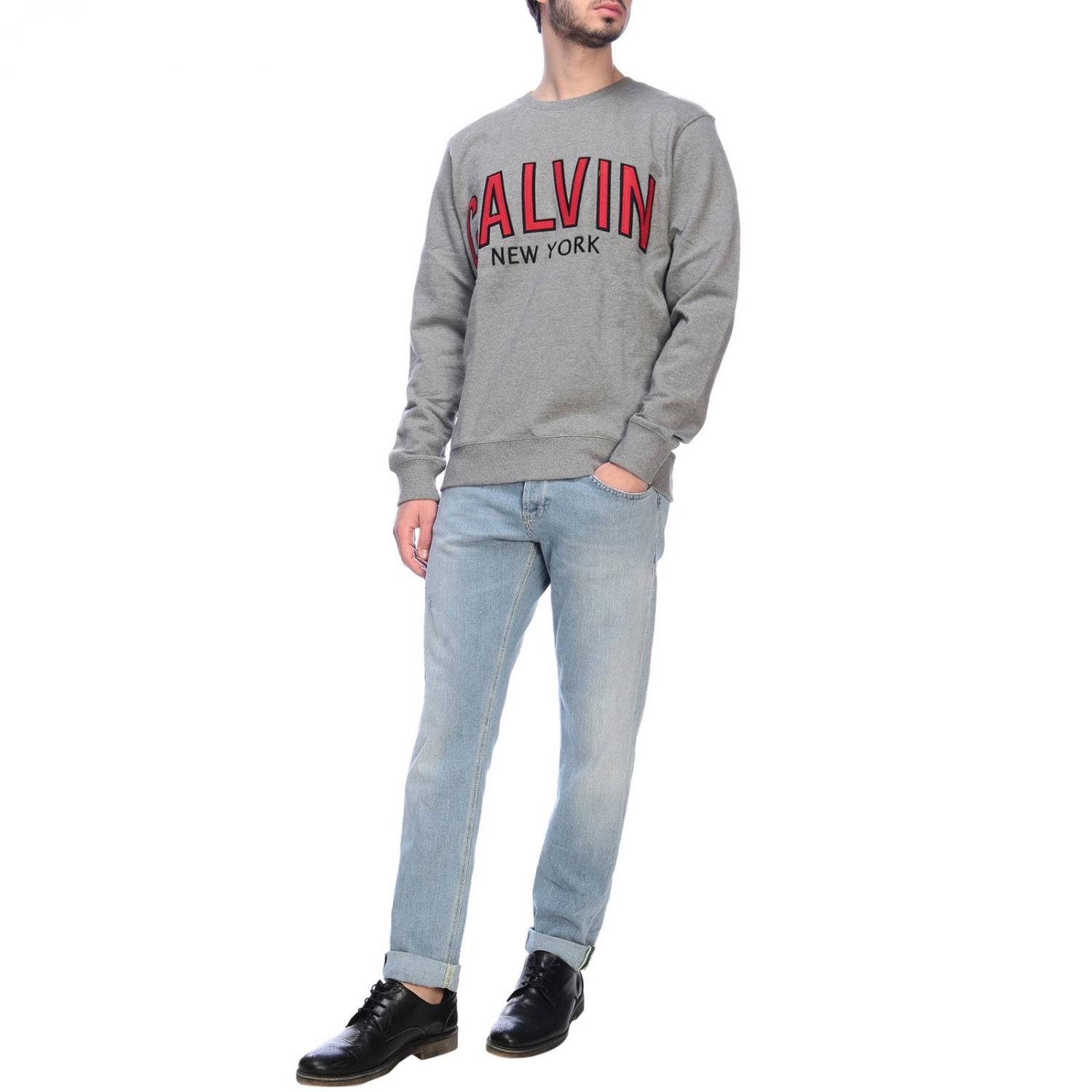 calvin klein sweatshirt mens grey