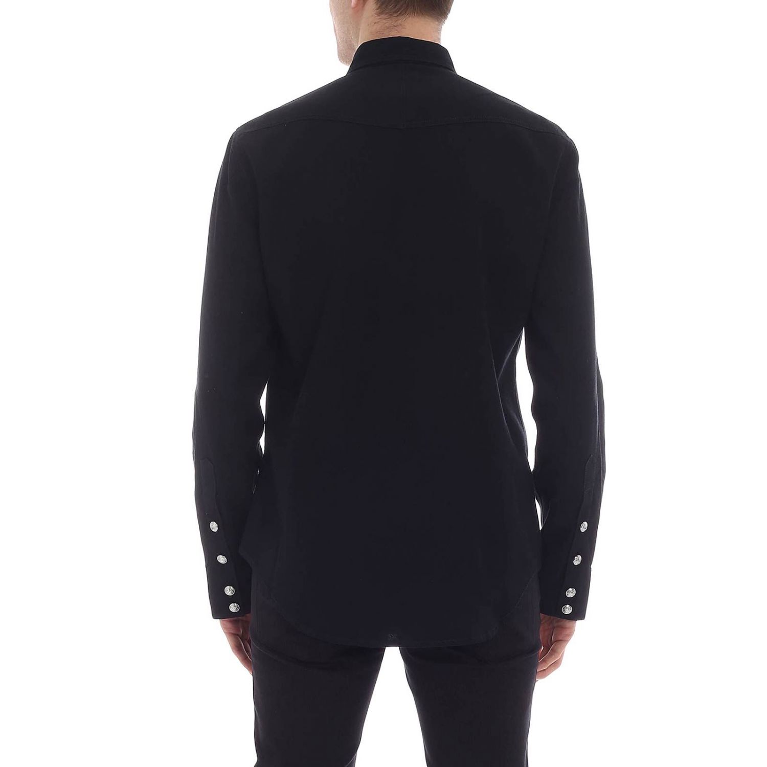 BALMAIN: Shirt men - Black | Shirt Balmain RH02297Z077 GIGLIO.COM